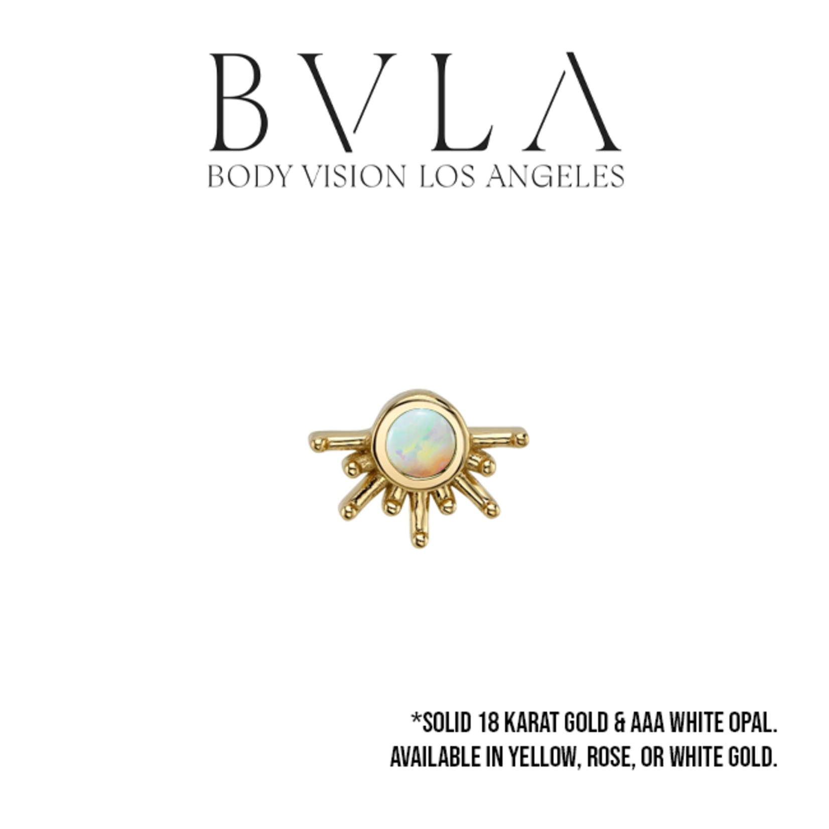 BVLA BVLA 6.5 "Live to Tell" threaded end with asymmetrical rays and 2.0 AAA White Opal
