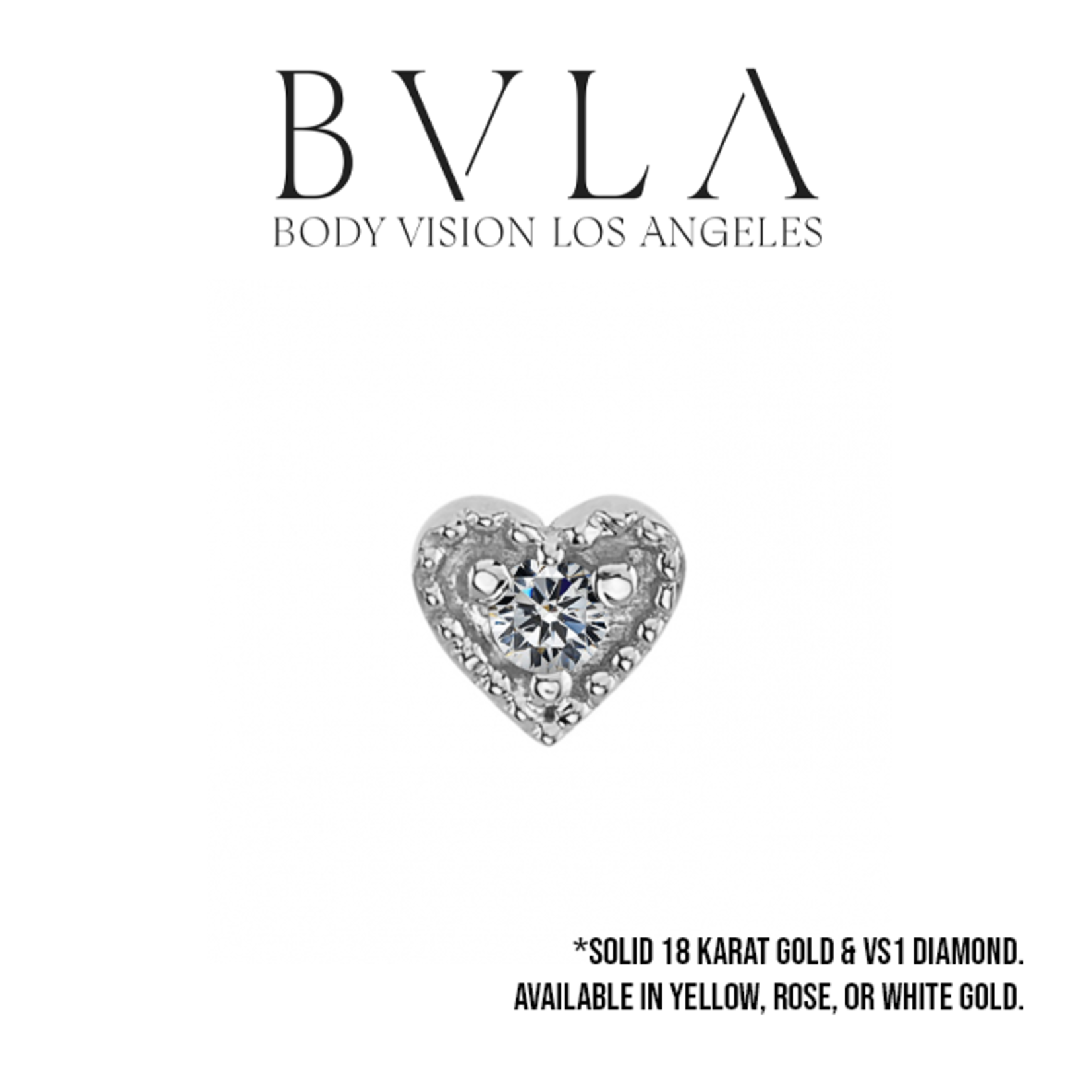 BVLA BVLA 3.5 "Heart Harlequin" threaded end with 1.5 VS1 diamond