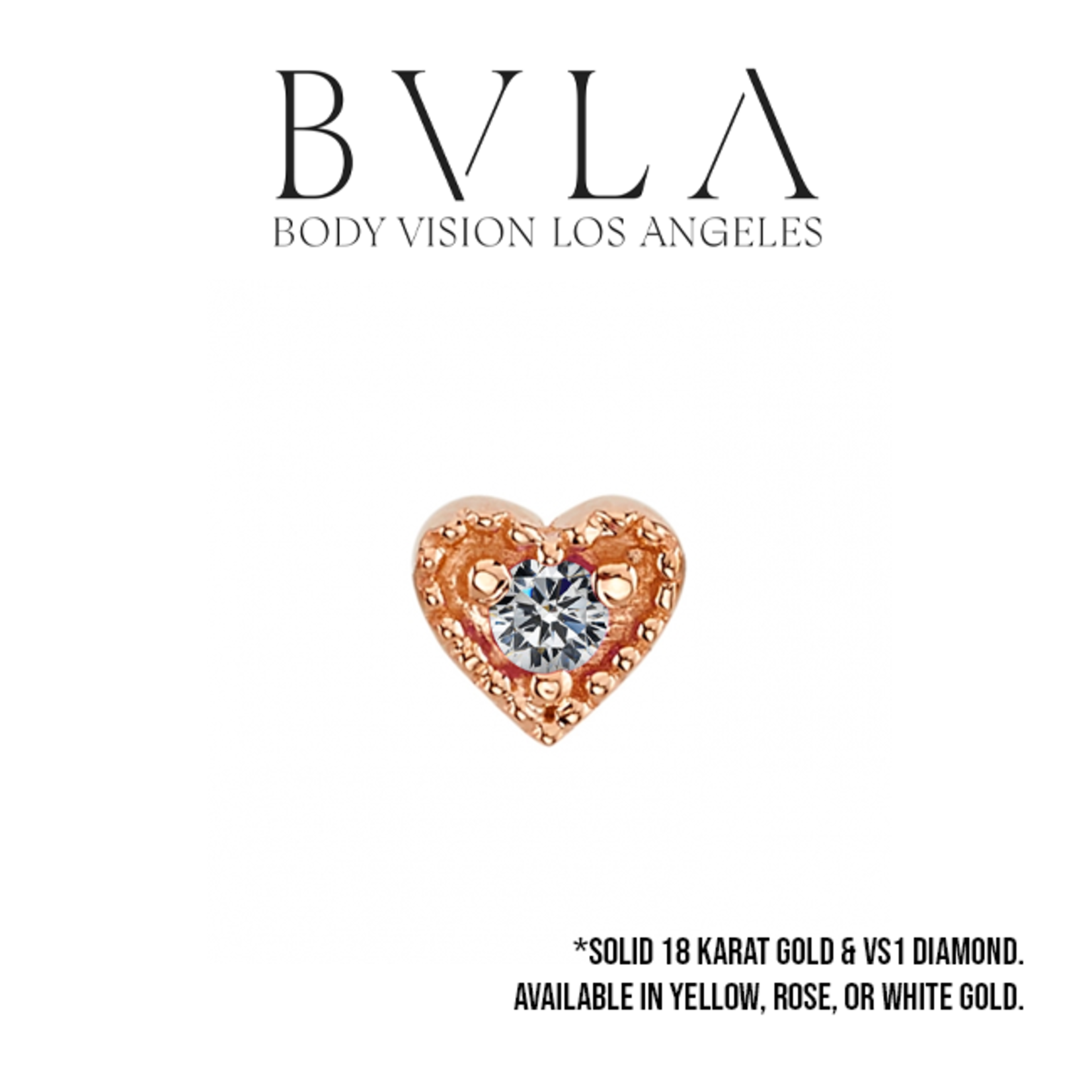 BVLA BVLA 3.5 "Heart Harlequin" threaded end with 1.5 VS1 diamond
