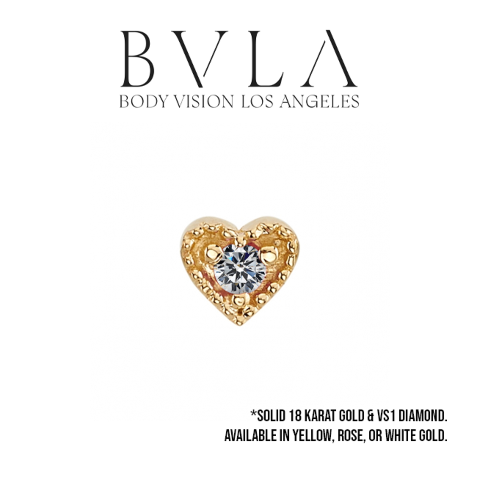 BVLA BVLA 3.5 "Heart Harlequin" threaded end with 1.5 VS1 diamond