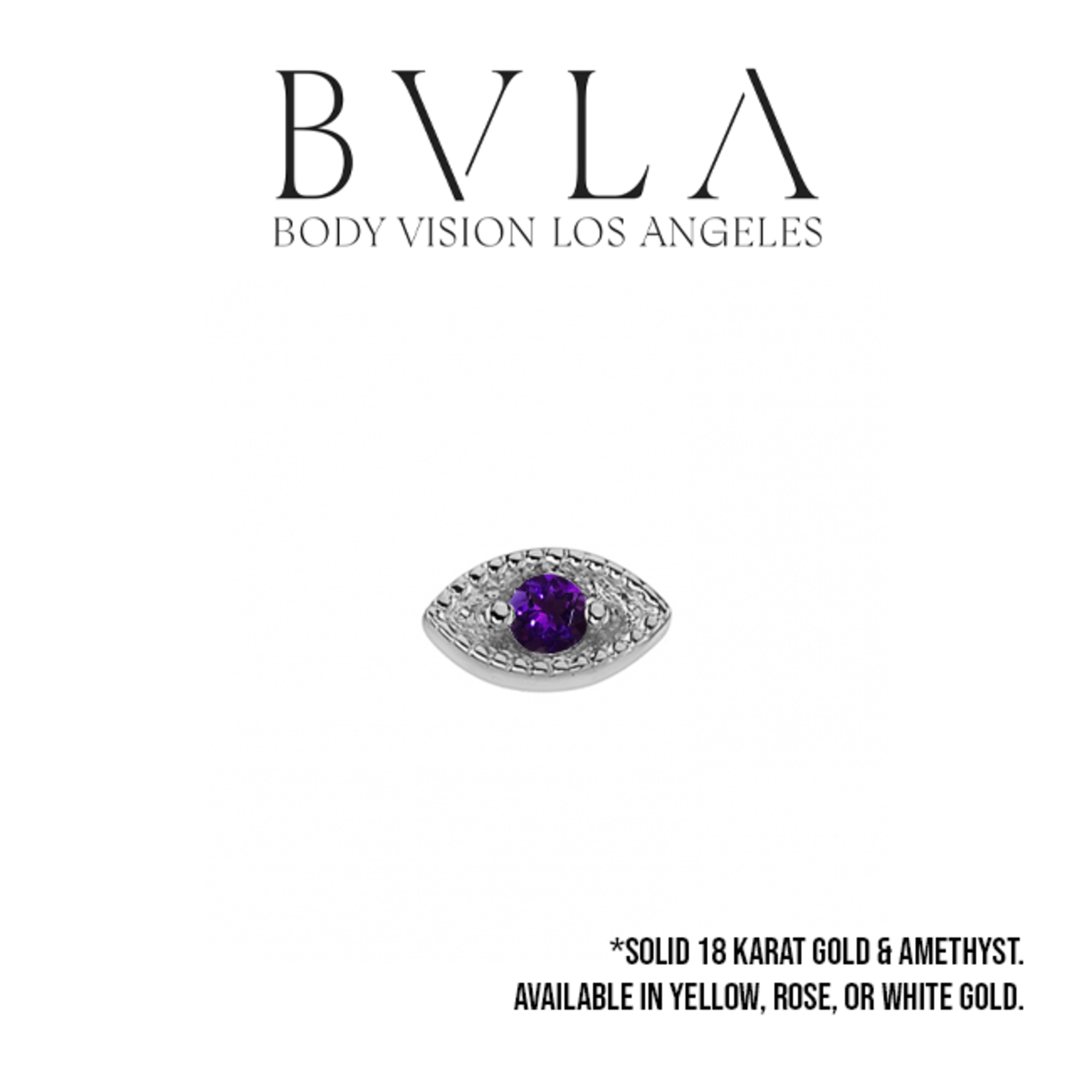 BVLA BVLA 6x3 "Marquise Harlequin" threaded end with 2.0 AA Amethyst