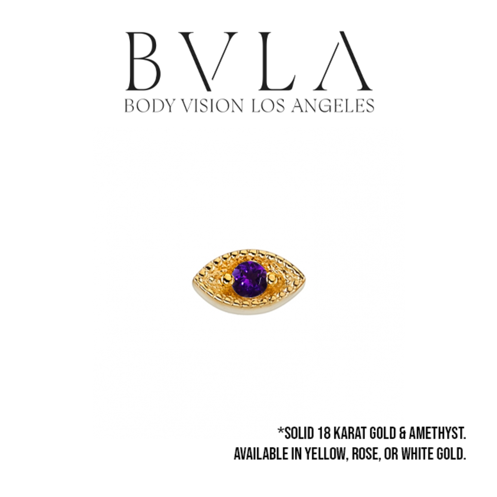 BVLA BVLA 6x3 "Marquise Harlequin" threaded end with 2.0 AA Amethyst
