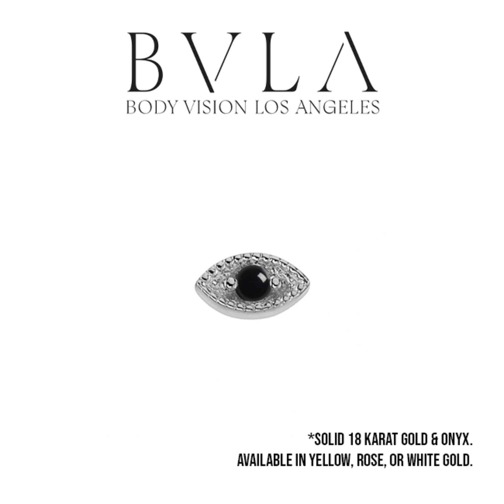BVLA BVLA 6x3 "Marquise Harlequin" threaded end with 2.0 Onyx cabochon