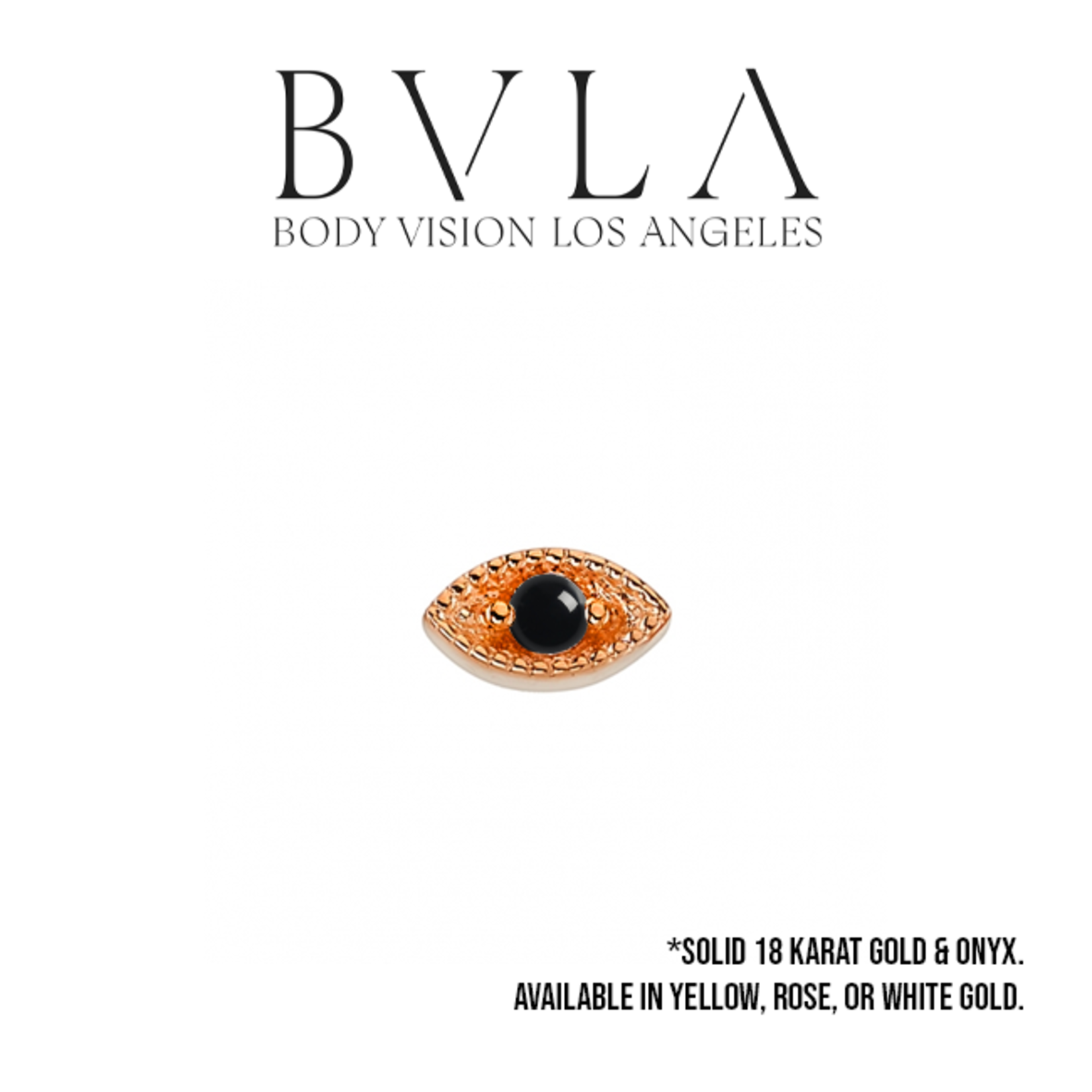 BVLA BVLA 6x3 "Marquise Harlequin" threaded end with 2.0 Onyx cabochon
