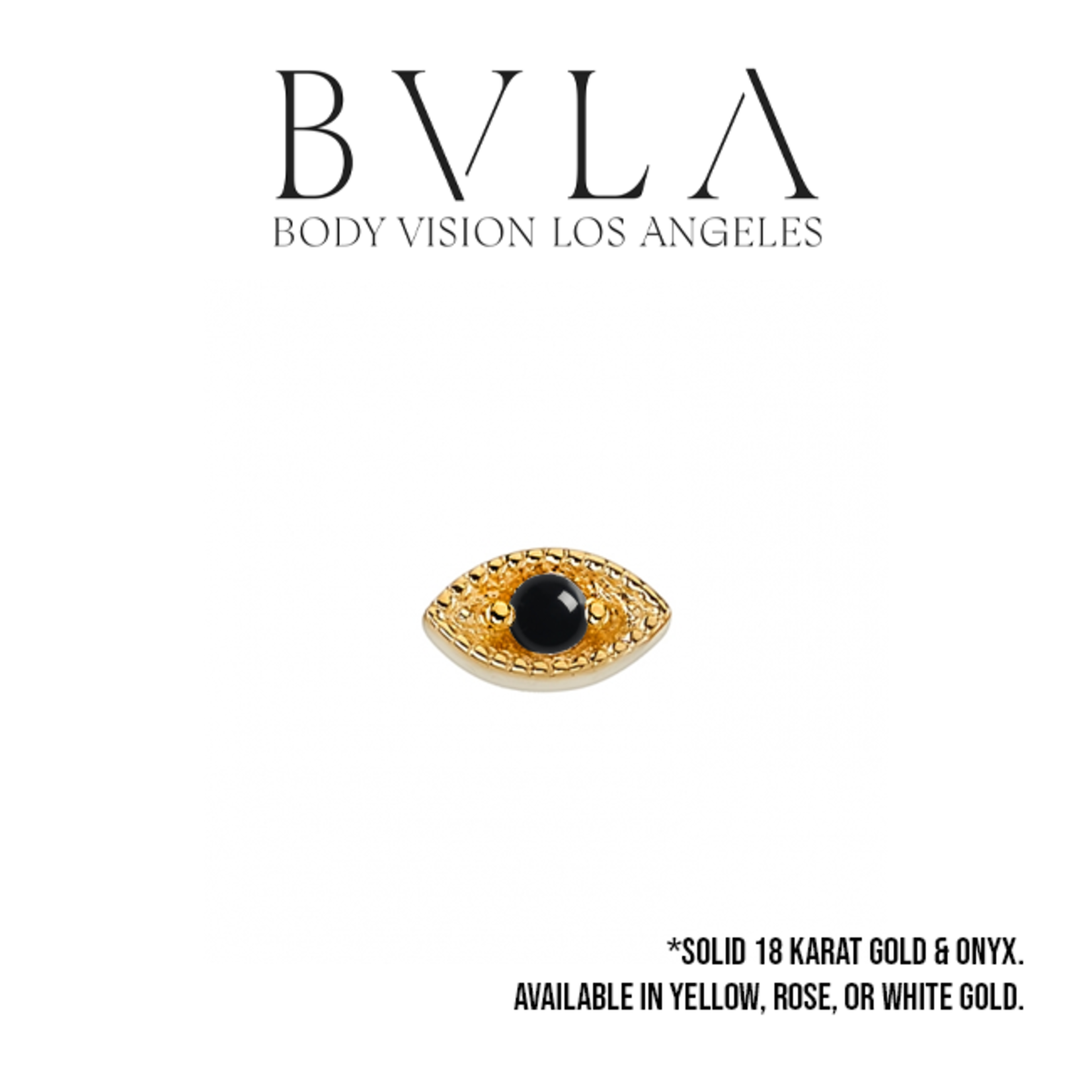 BVLA BVLA 6x3 "Marquise Harlequin" threaded end with 2.0 Onyx cabochon