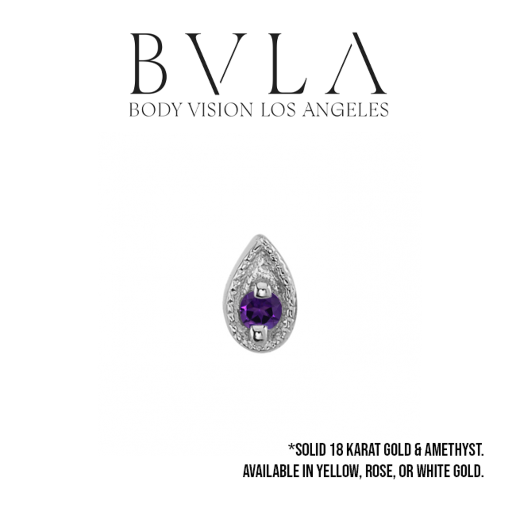 BVLA BVLA 5x3 "Pear Harlequin" press fit end with 1.75 AA amethyst