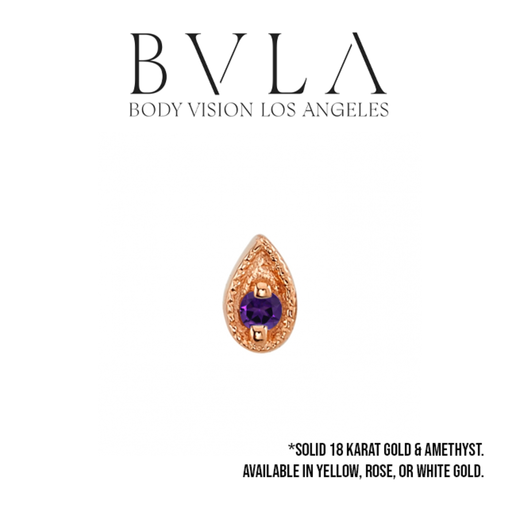 BVLA BVLA 5x3 "Pear Harlequin" press fit end with 1.75 AA amethyst