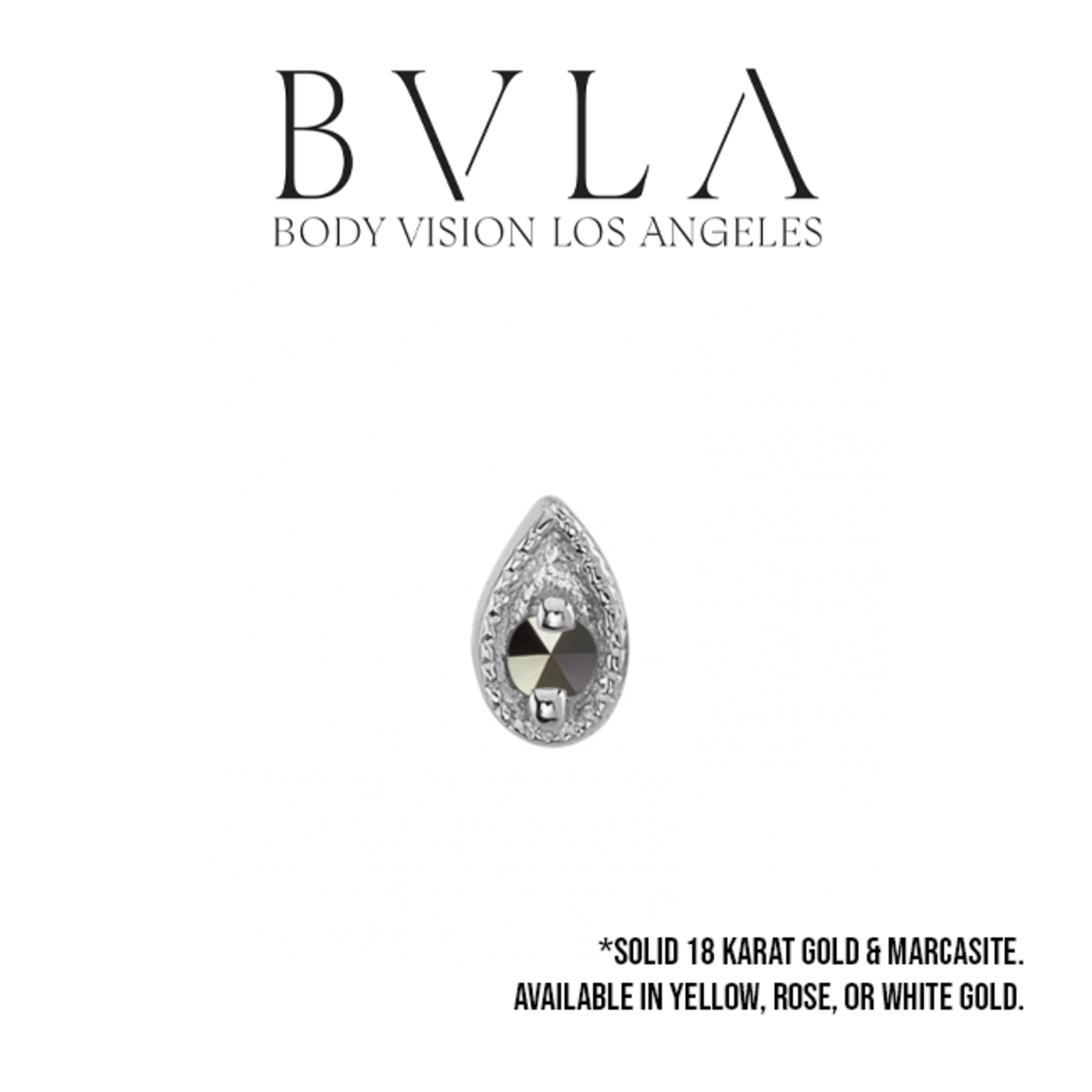 BVLA BVLA 5x3 "Pear Harlequin" press fit end with 1.75 marcasite