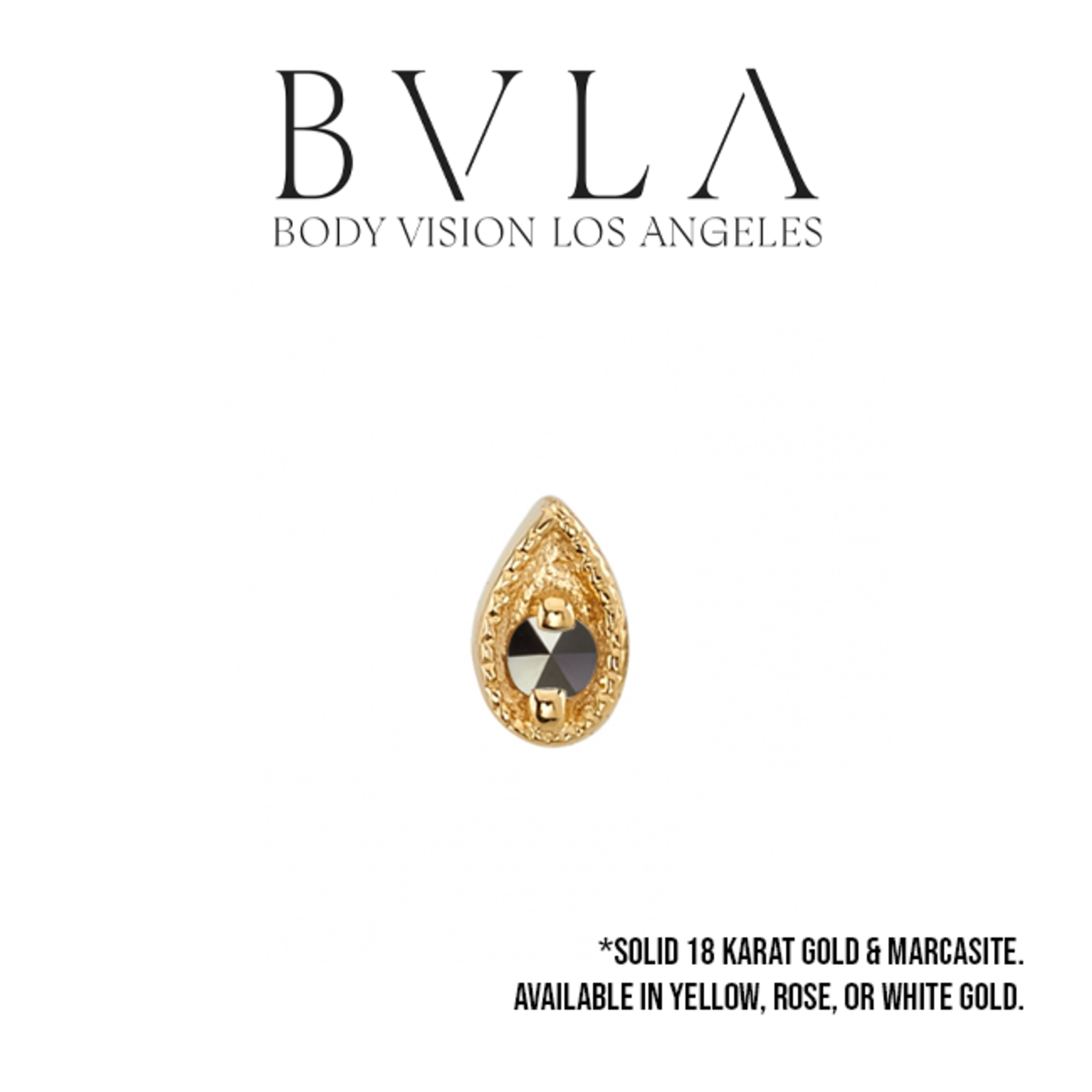BVLA BVLA 5x3 "Pear Harlequin" press fit end with 1.75 marcasite