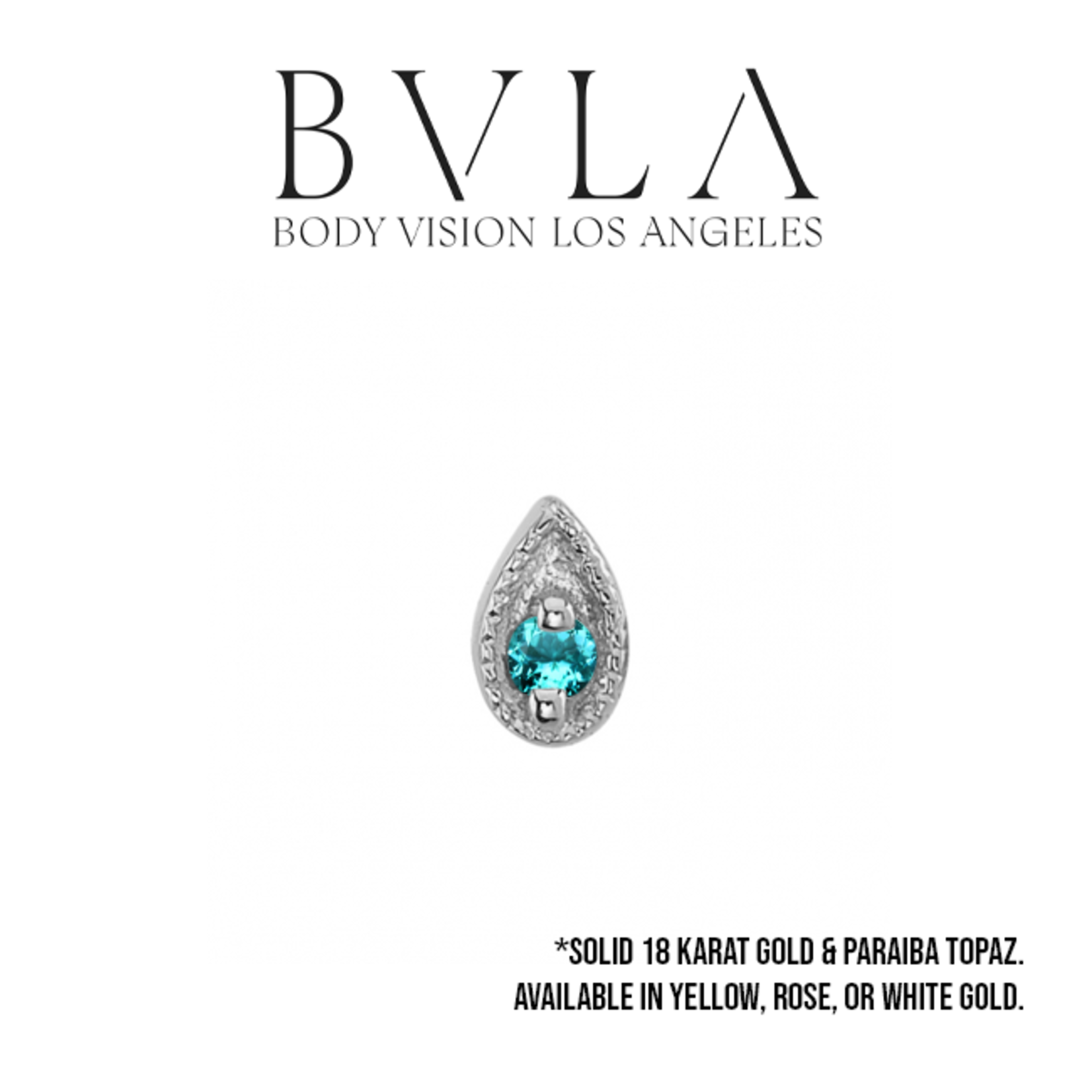 BVLA BVLA 5x3 "Pear Harlequin" press fit end with 1.75 AA paraiba topaz