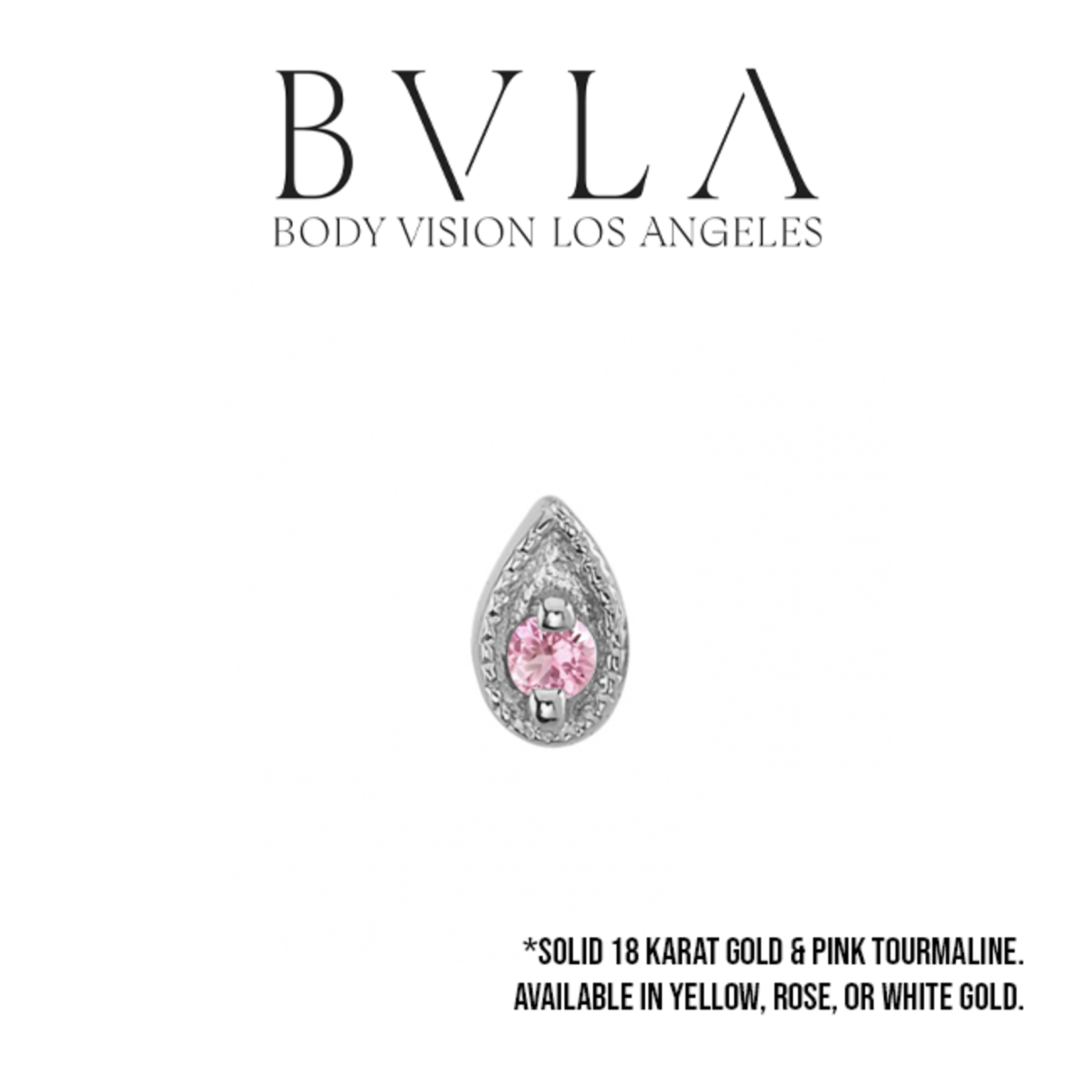 BVLA BVLA 5x3 "Pear Harlequin" press fit end with 1.75 AA Pink Tourmaline