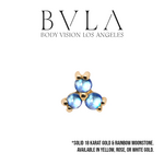 BVLA BVLA Tri Prong Cluster with Rainbow Moonstone