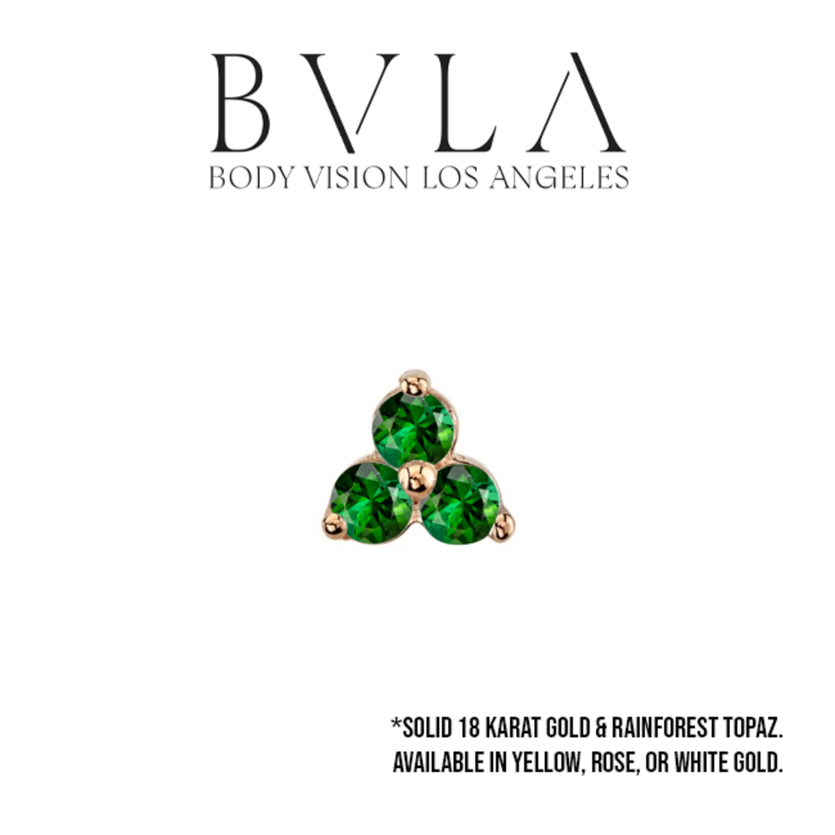 BVLA BVLA "Tri Prong Cluster" press-fit end with 1.0 rainforest topaz