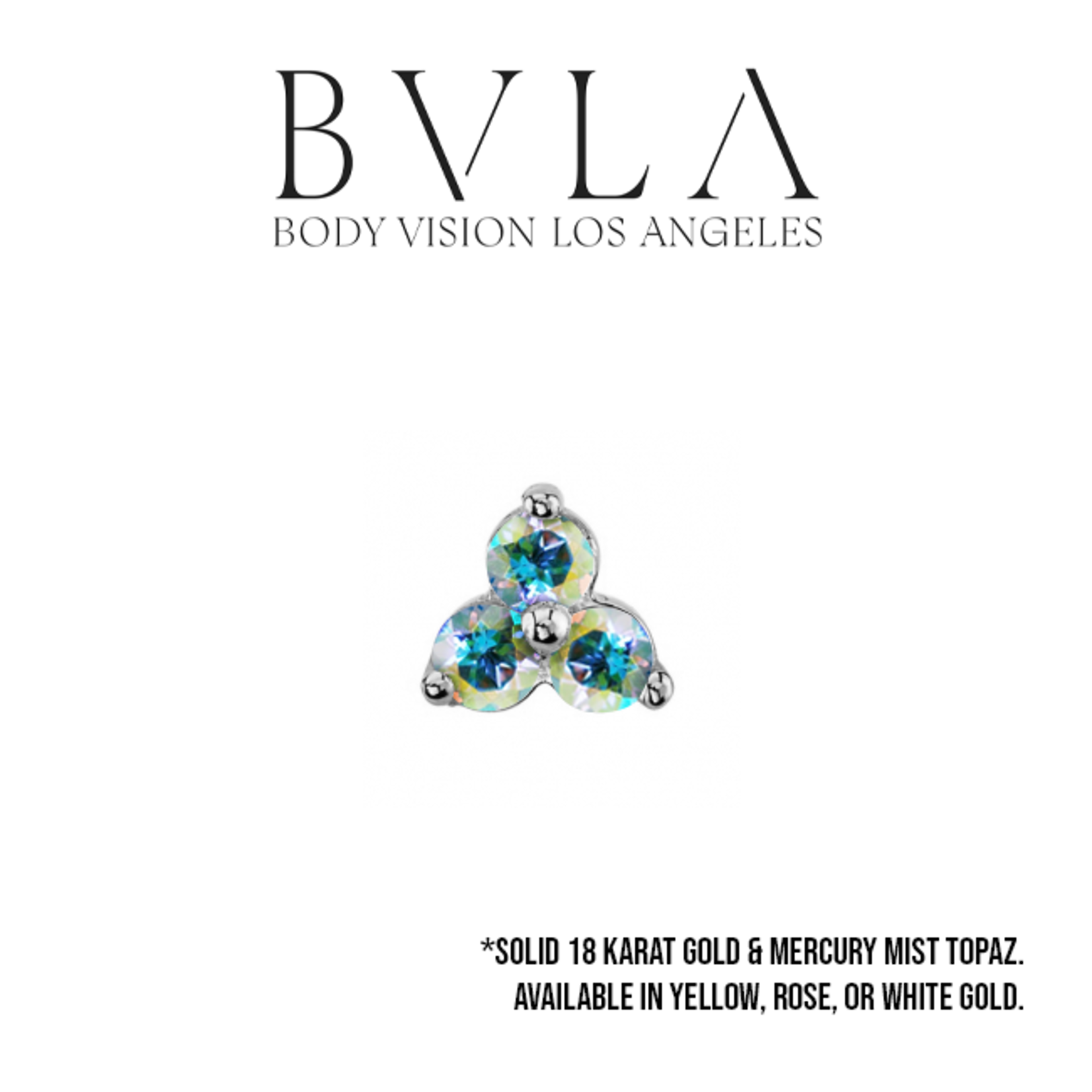 BVLA BVLA Tri Prong cluster threaded end with 3x 1.5 mercury mist topaz