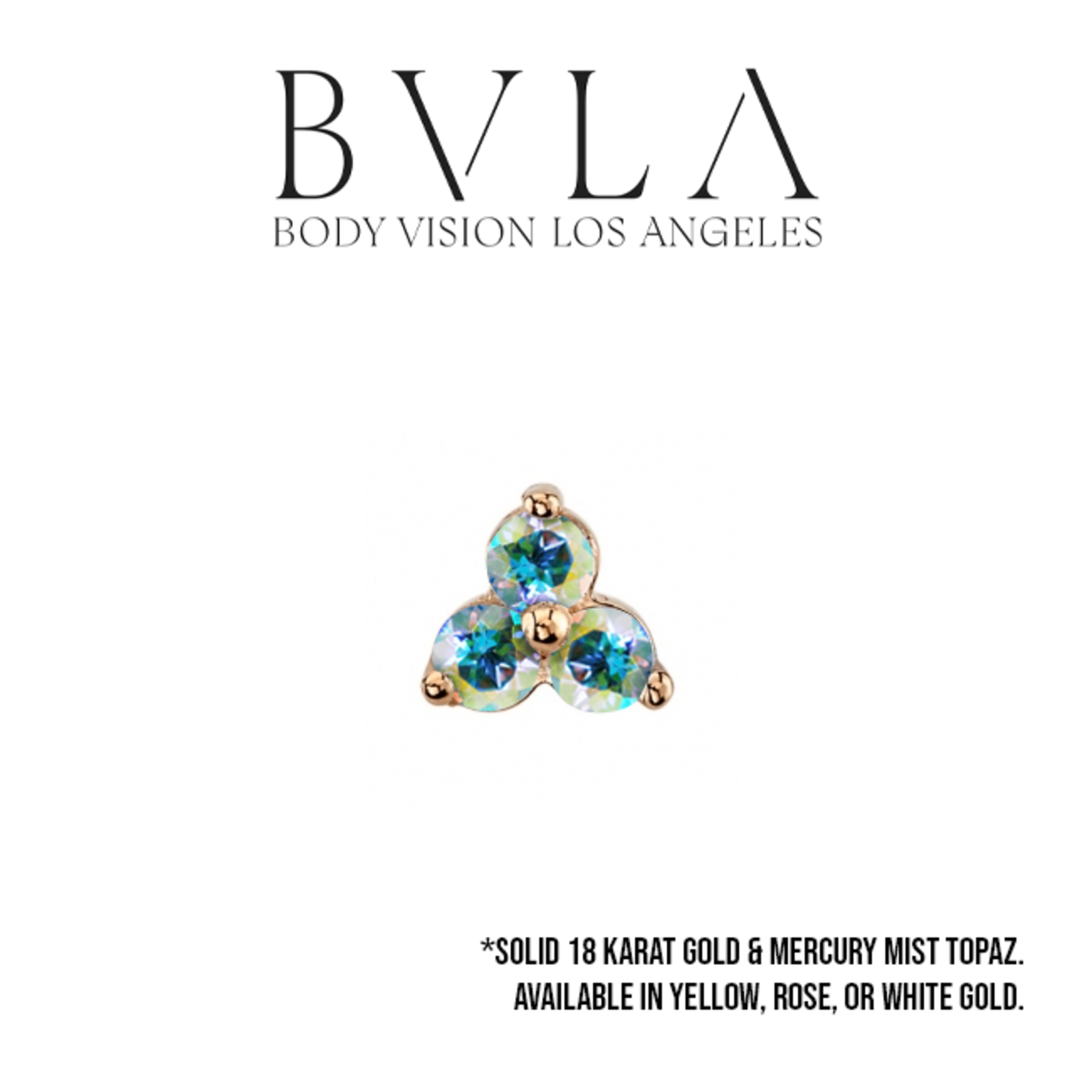 BVLA BVLA Tri Prong cluster threaded end with 3x 1.5 mercury mist topaz