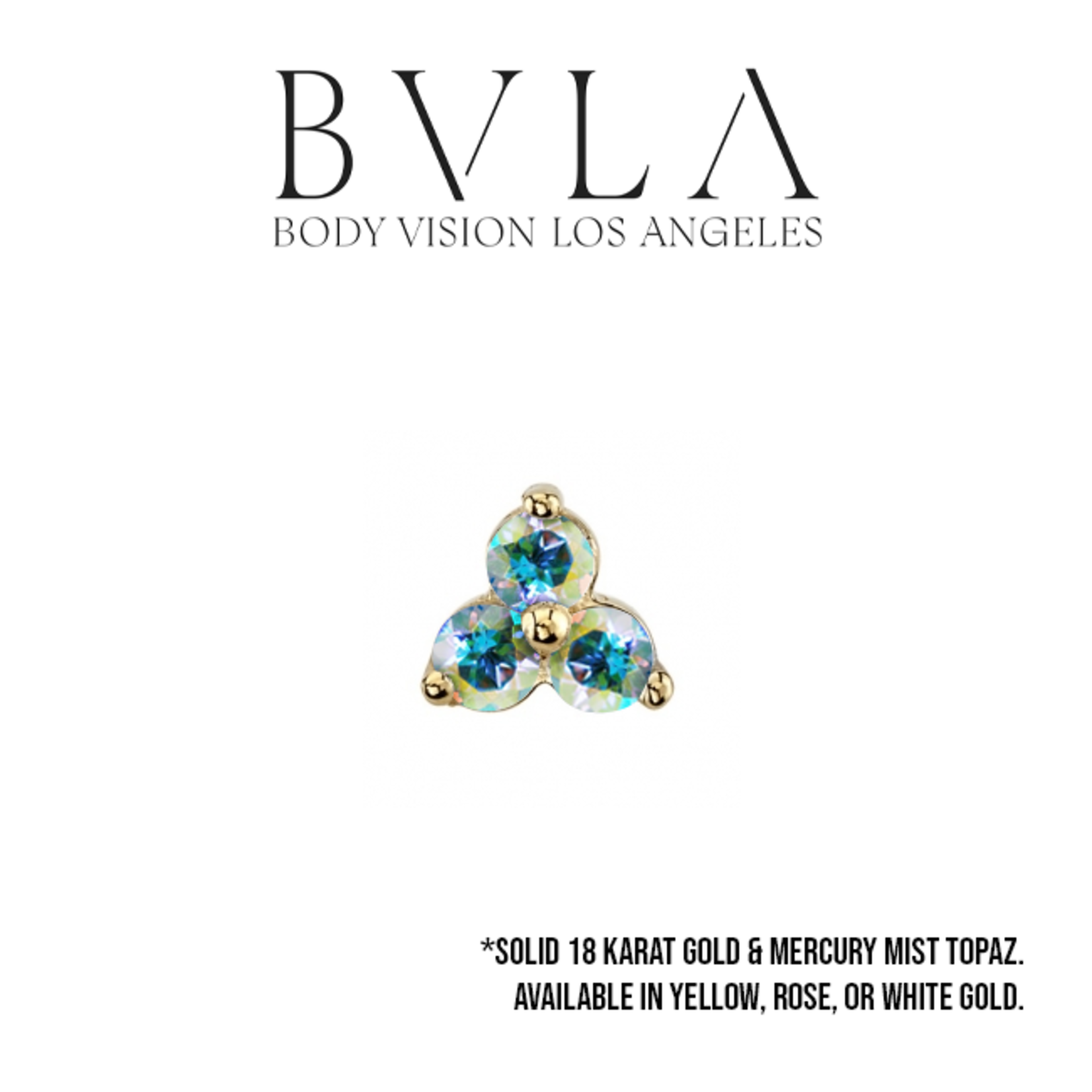 BVLA BVLA Tri Prong cluster threaded end with 3x 1.5 mercury mist topaz
