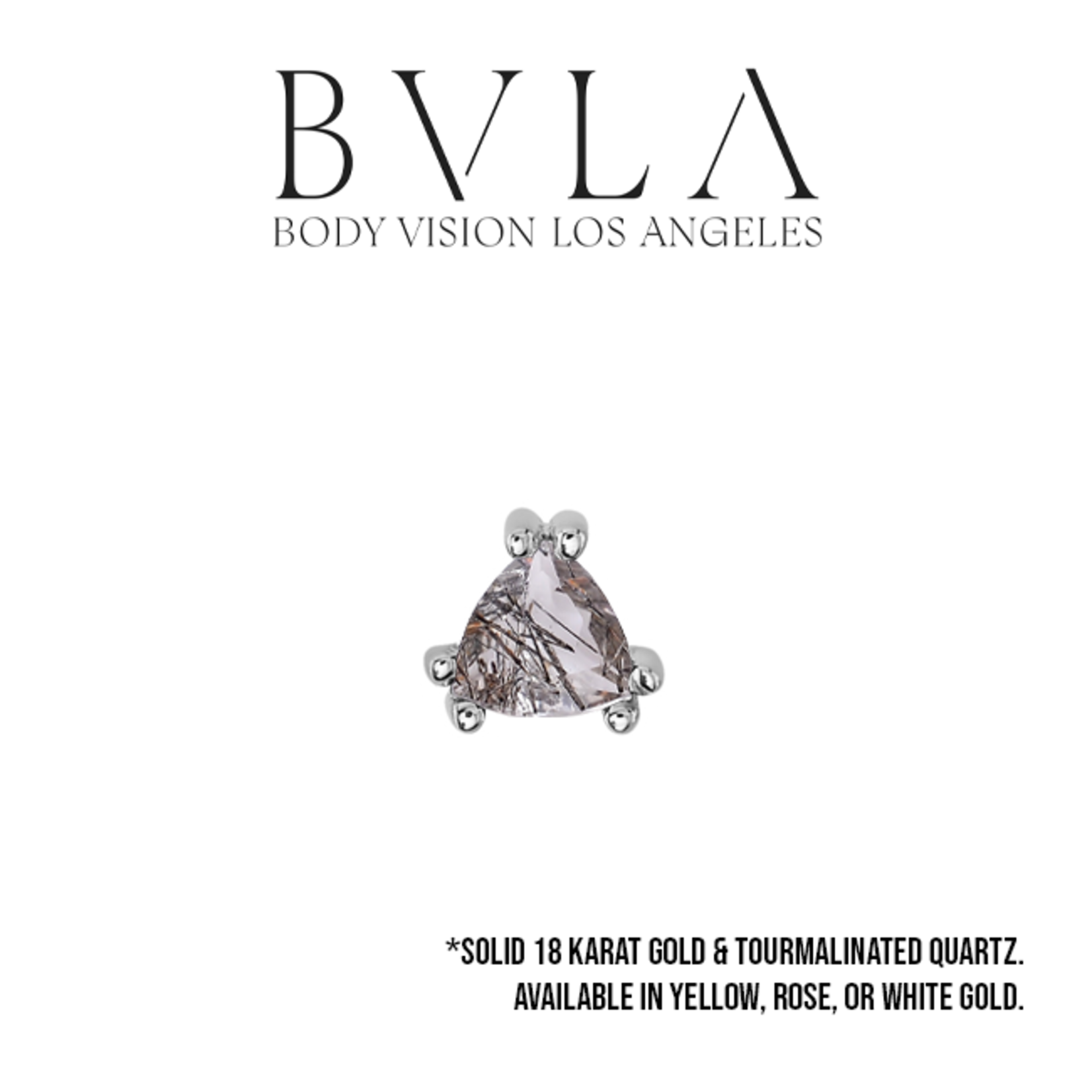 BVLA BVLA "Tanti" double-prong press fit end with Tourmalinated Quartz Trillion