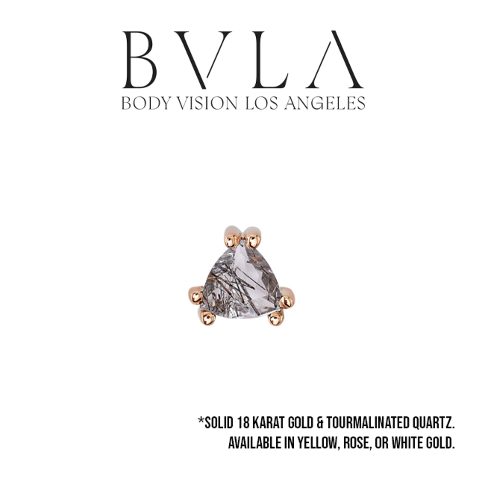 BVLA BVLA "Tanti" double-prong press fit end with Tourmalinated Quartz Trillion