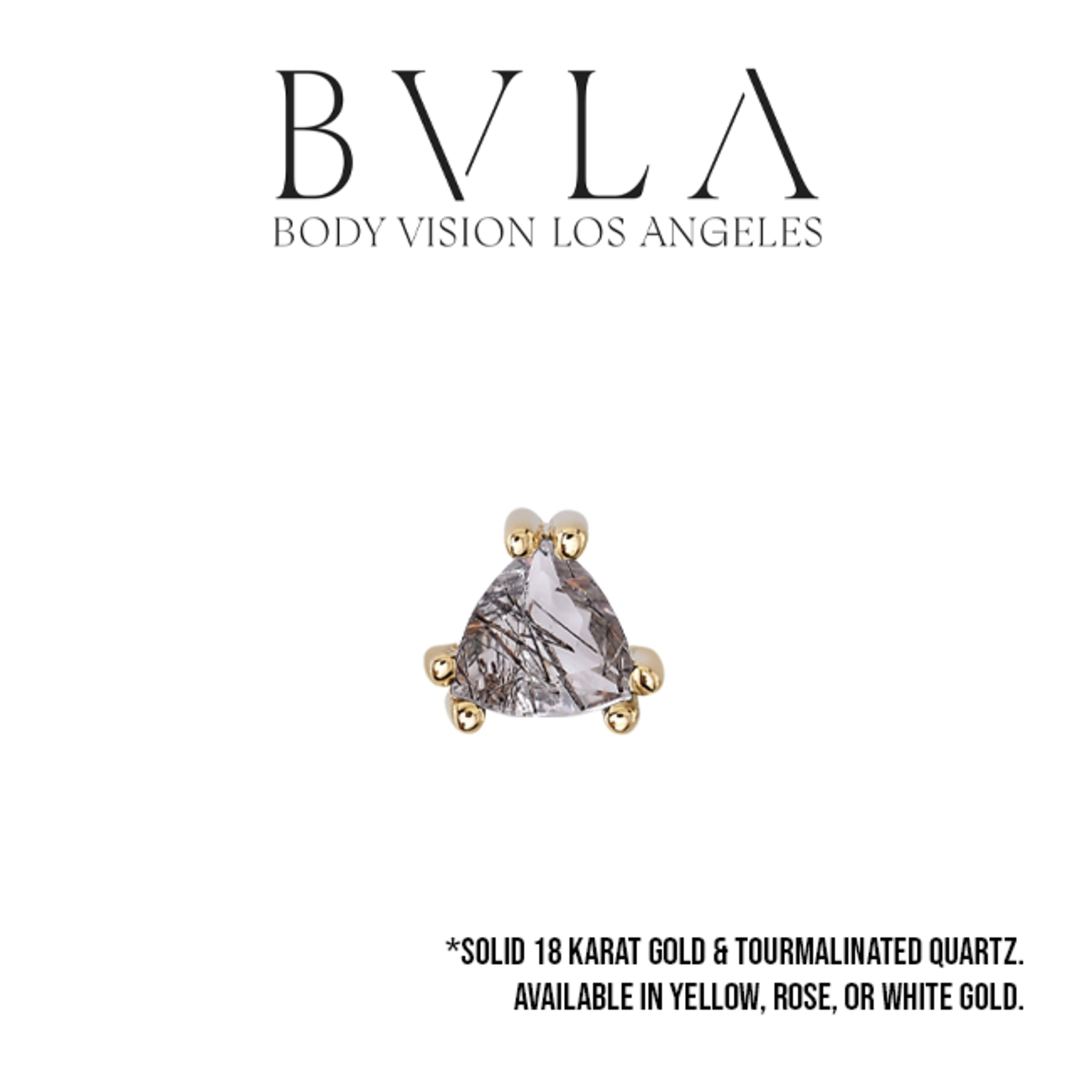 BVLA BVLA "Tanti" double-prong press fit end with Tourmalinated Quartz Trillion