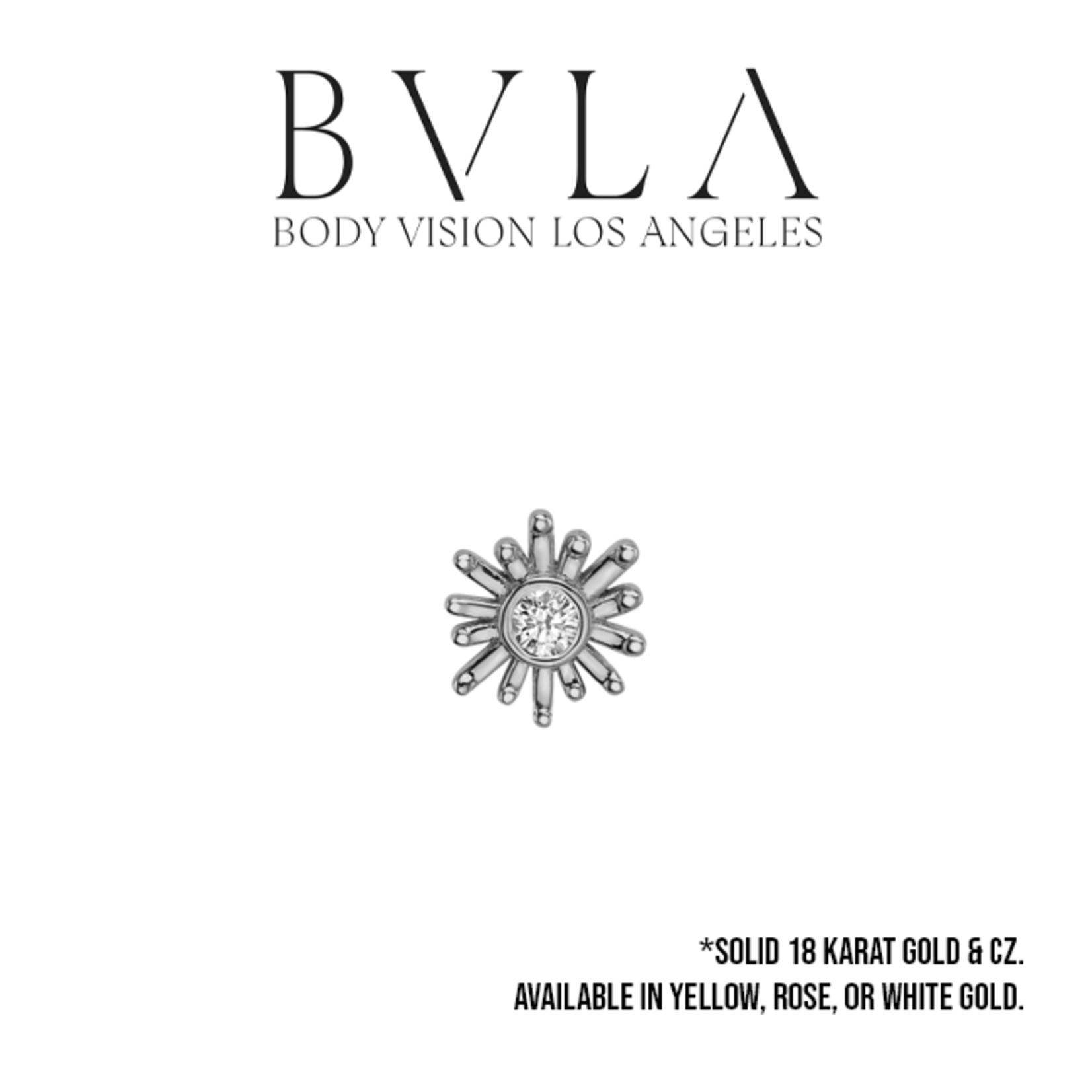 BVLA BVLA  gold "Sunray" press fit end with 1.5 CZ