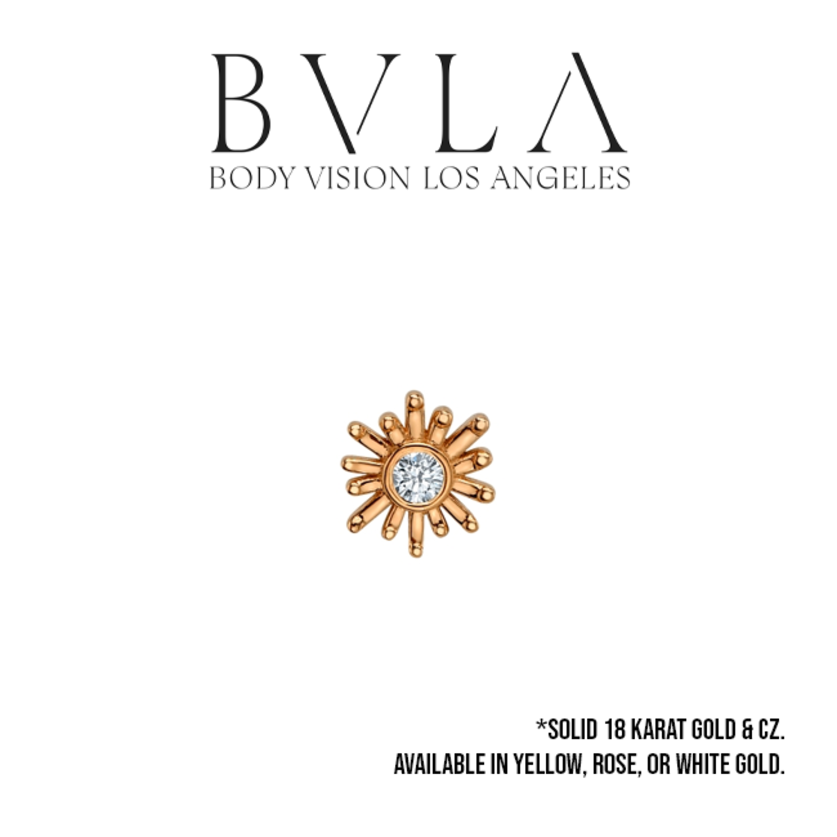 BVLA BVLA  gold "Sunray" press fit end with 1.5 CZ