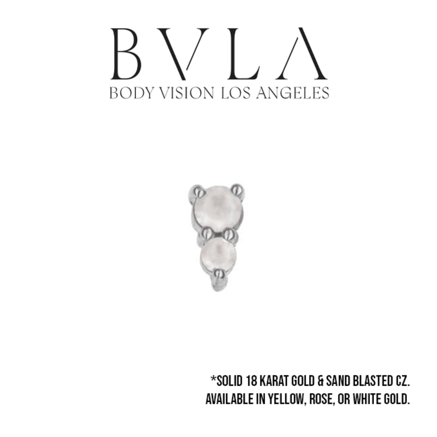 BVLA BVLA "Jeanie 2" press fit end with 2.0 Sandblasted CZ and 1.5 CZ