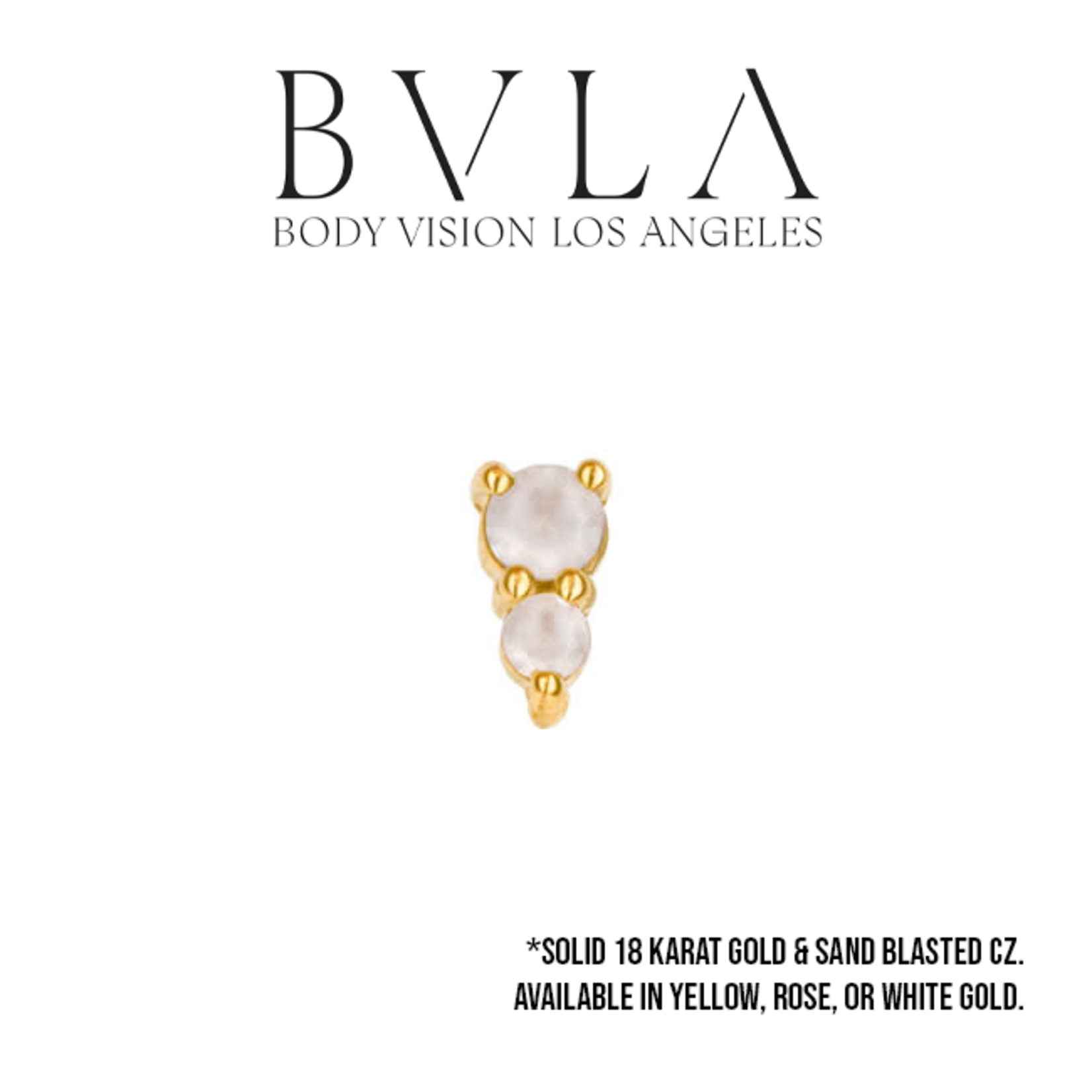 BVLA BVLA "Jeanie 2" press fit end with 2.0 Sandblasted CZ and 1.5 CZ