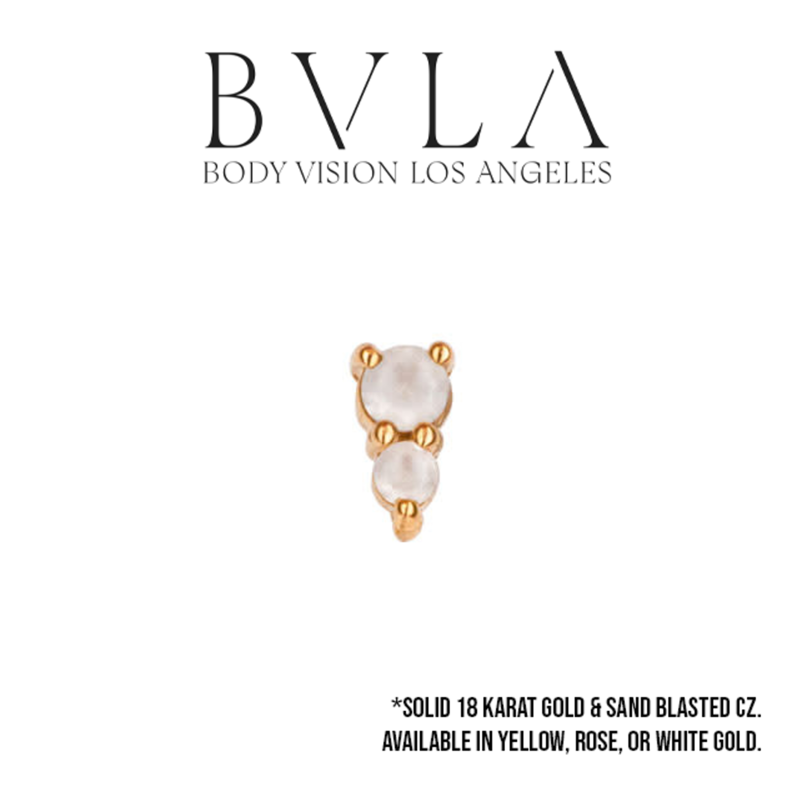 BVLA BVLA "Jeanie 2" press fit end with 2.0 Sandblasted CZ and 1.5 CZ