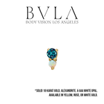 BVLA BVLA 4.0x2.0mm "Jeanie 2" Press-Fit End with Alexandrite & AAA White Opal