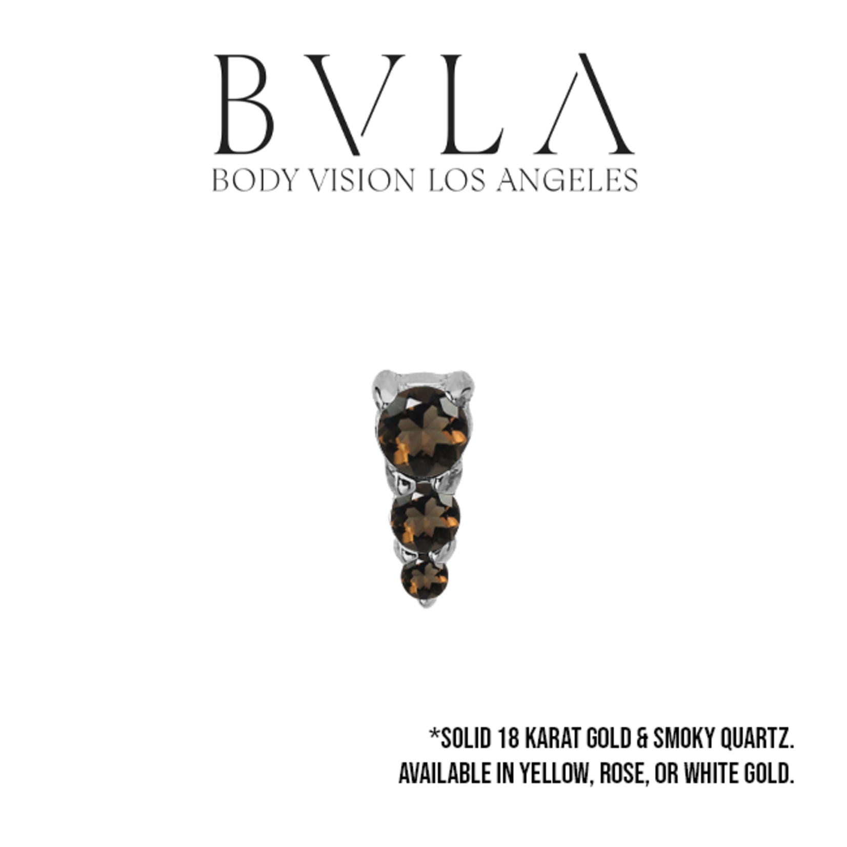 BVLA BVLA 5.0x2.0mm "Jeanie 3" press-fit end with 2.0mm, 1.5mm, and 1.0mm Smoky Quartz
