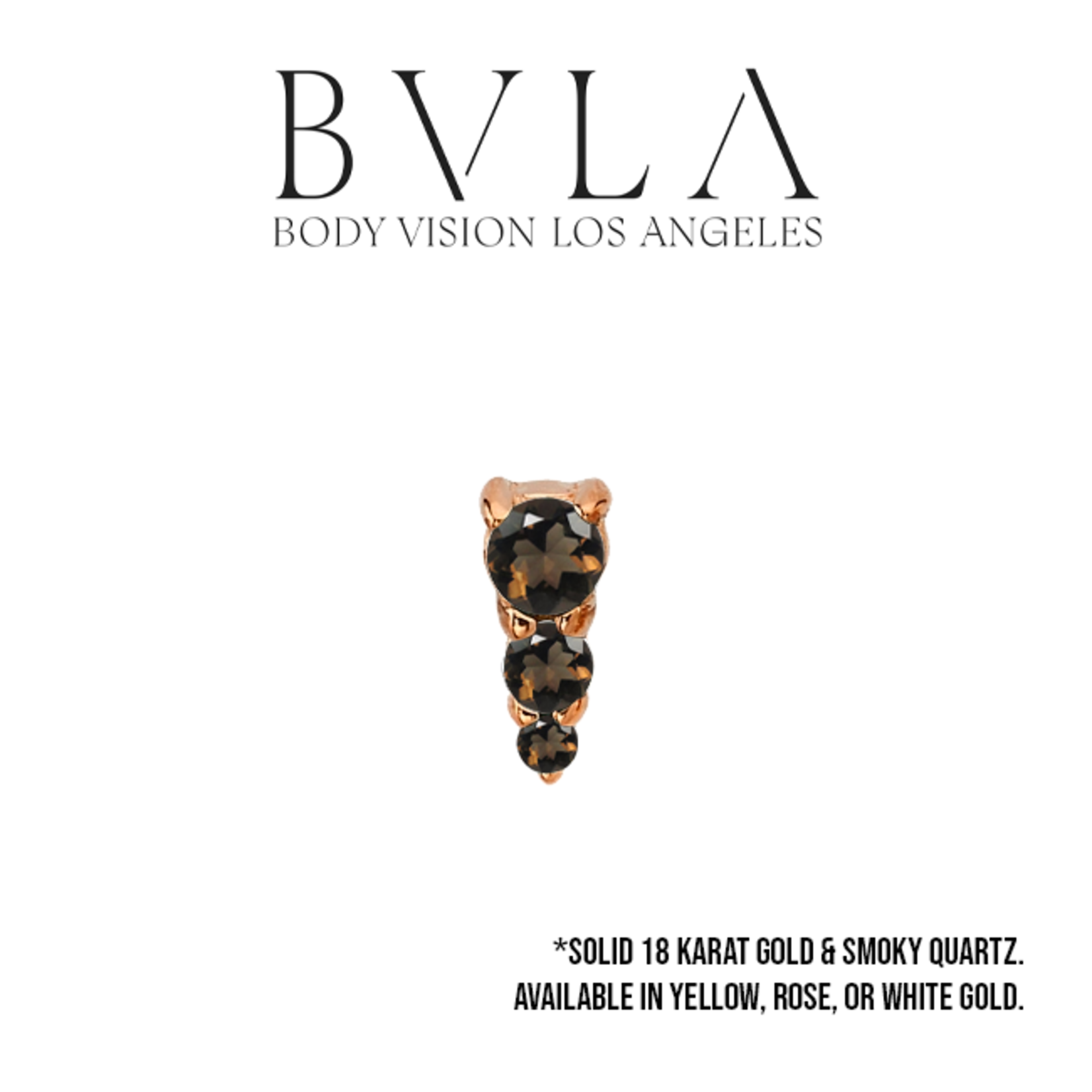 BVLA BVLA 5.0x2.0mm "Jeanie 3" press-fit end with 2.0mm, 1.5mm, and 1.0mm Smoky Quartz