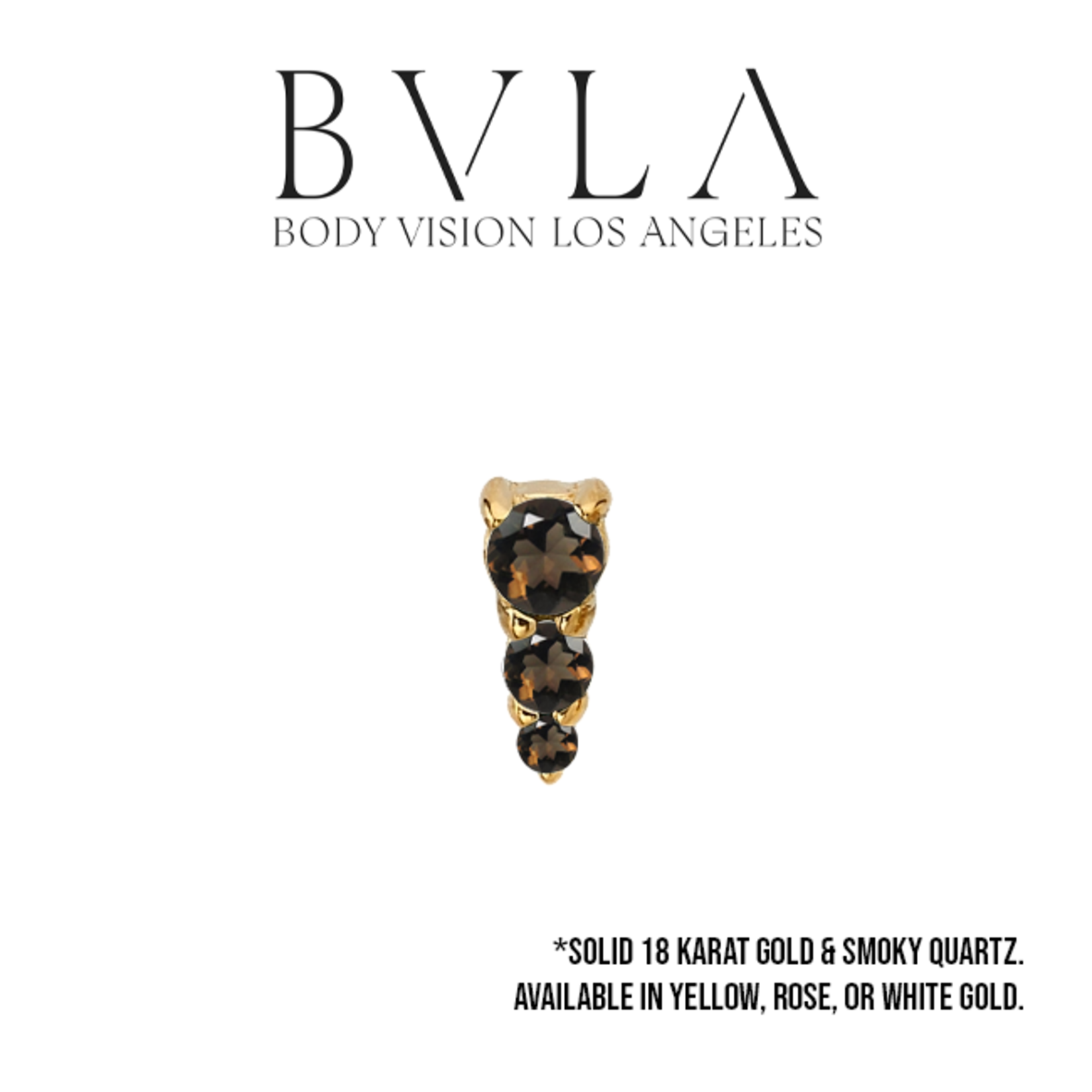 BVLA BVLA 5.0x2.0mm "Jeanie 3" press-fit end with 2.0mm, 1.5mm, and 1.0mm Smoky Quartz