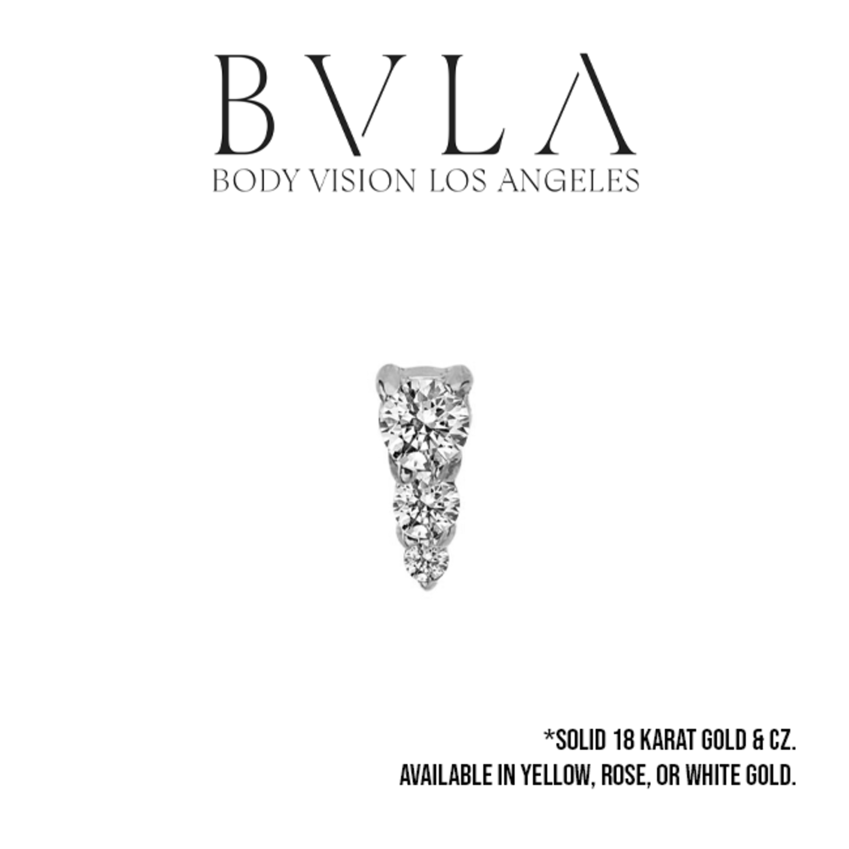 BVLA BVLA "Jeanie 3" press fit end with 2.0, 1.5, and 1.0 CZ