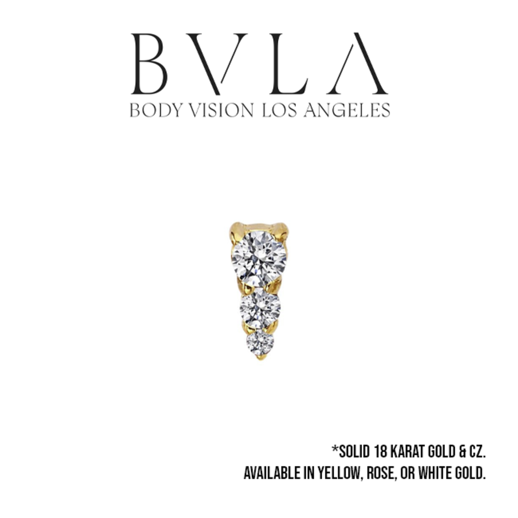 BVLA BVLA "Jeanie 3" press fit end with 2.0, 1.5, and 1.0 CZ