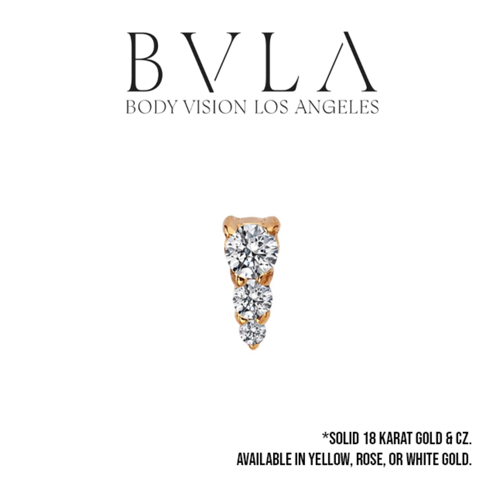 BVLA BVLA "Jeanie 3" press fit end with 2.0, 1.5, and 1.0 CZ