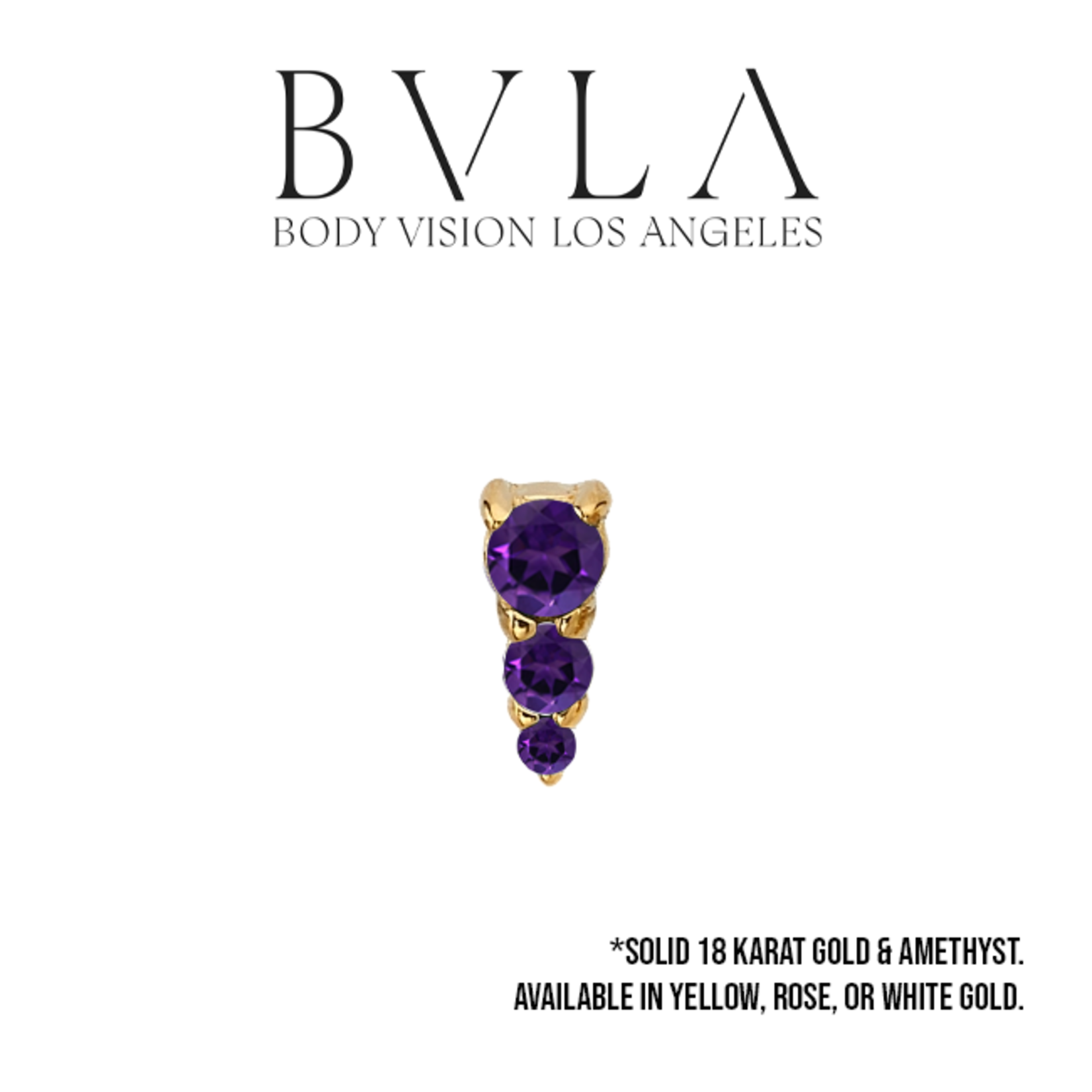 BVLA BVLA 5.0x2.0mm "Jeanie 3" press-fit end with 2.0mm, 1.5mm, and 1.0mm AA amethyst