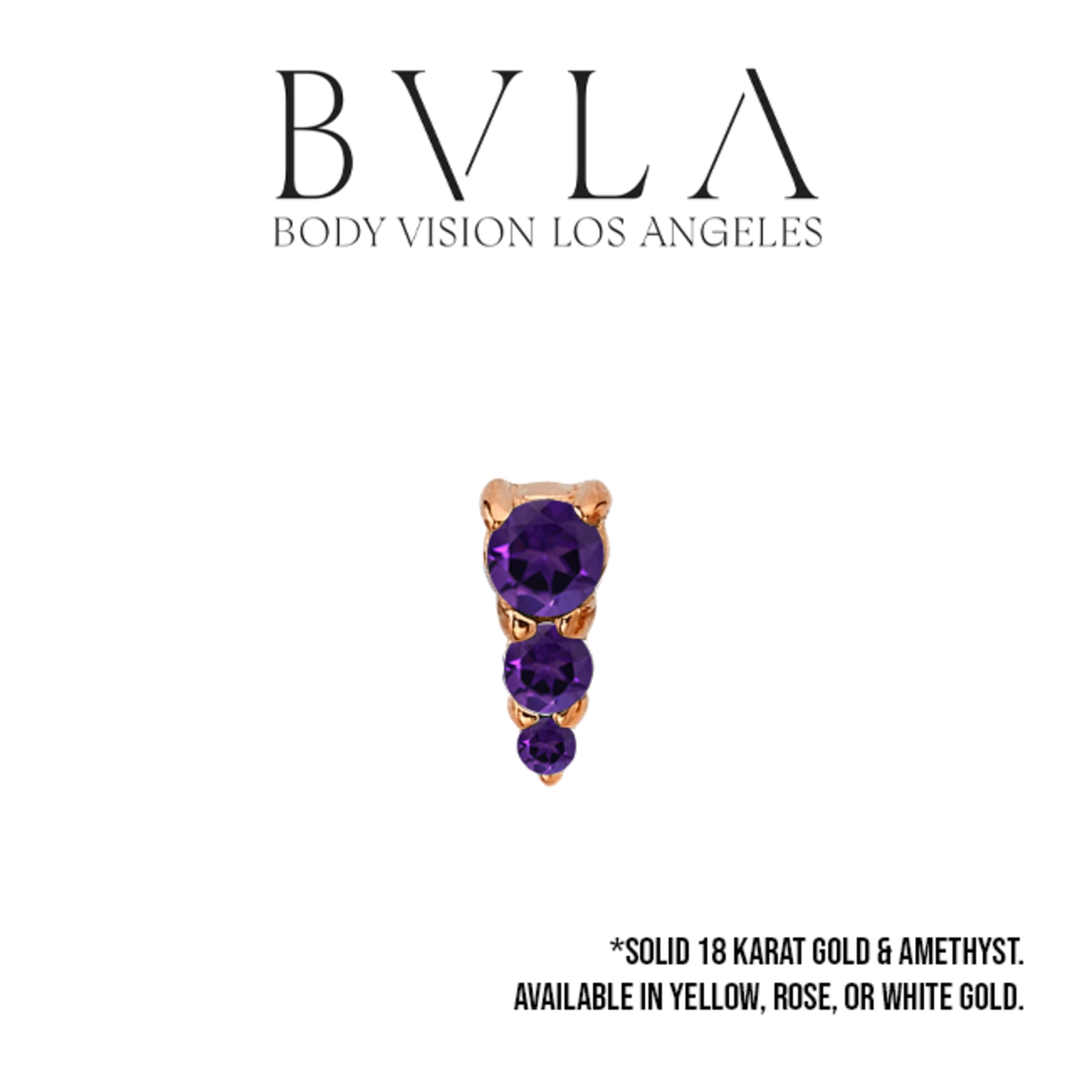BVLA BVLA 5.0x2.0mm "Jeanie 3" press-fit end with 2.0mm, 1.5mm, and 1.0mm AA amethyst