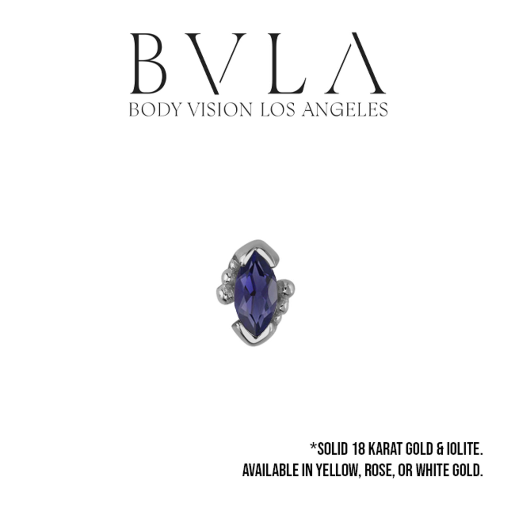 BVLA BVLA "Beaded Marquise" press-fit end with 4x2 AA Iolite