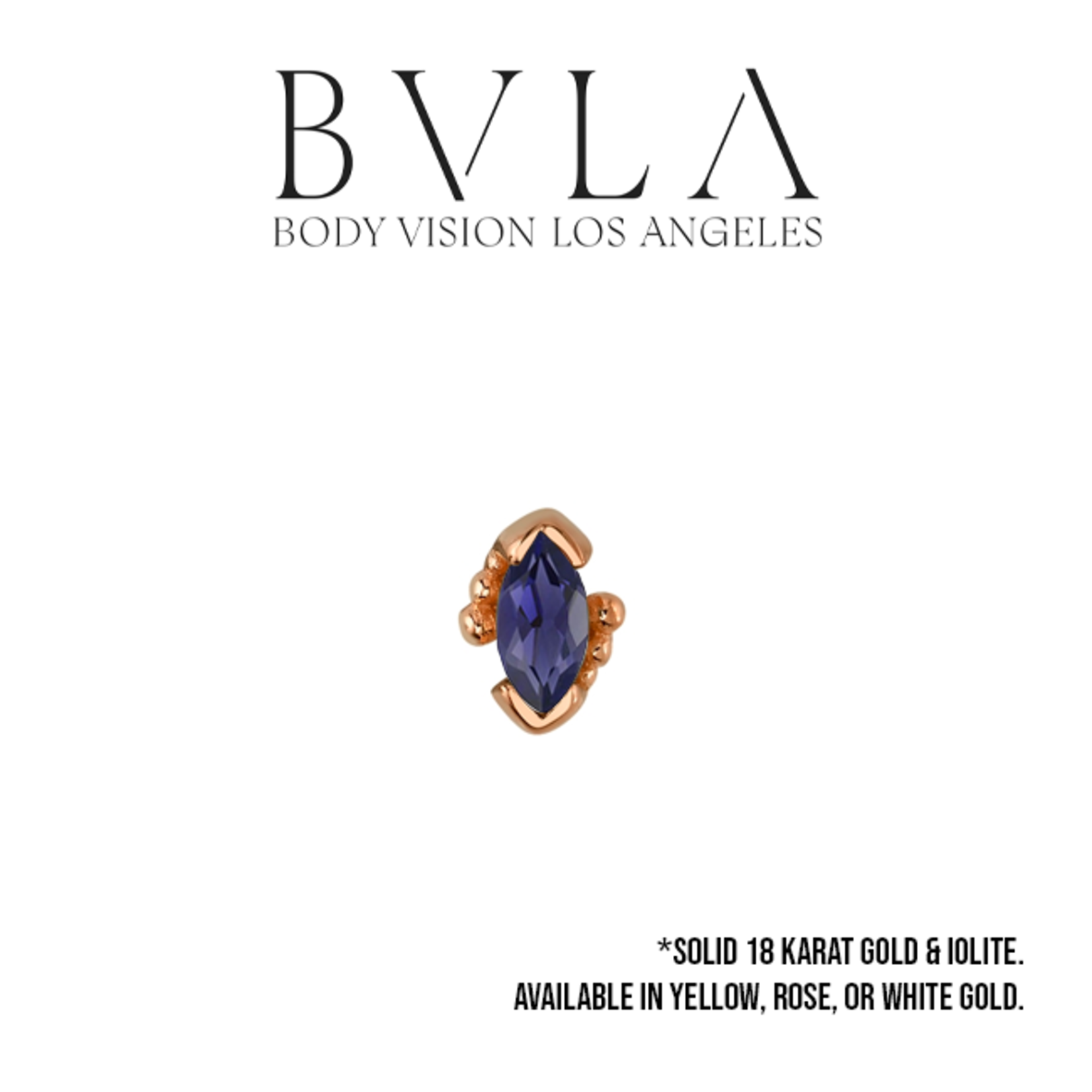 BVLA BVLA "Beaded Marquise" press-fit end with 4x2 AA Iolite
