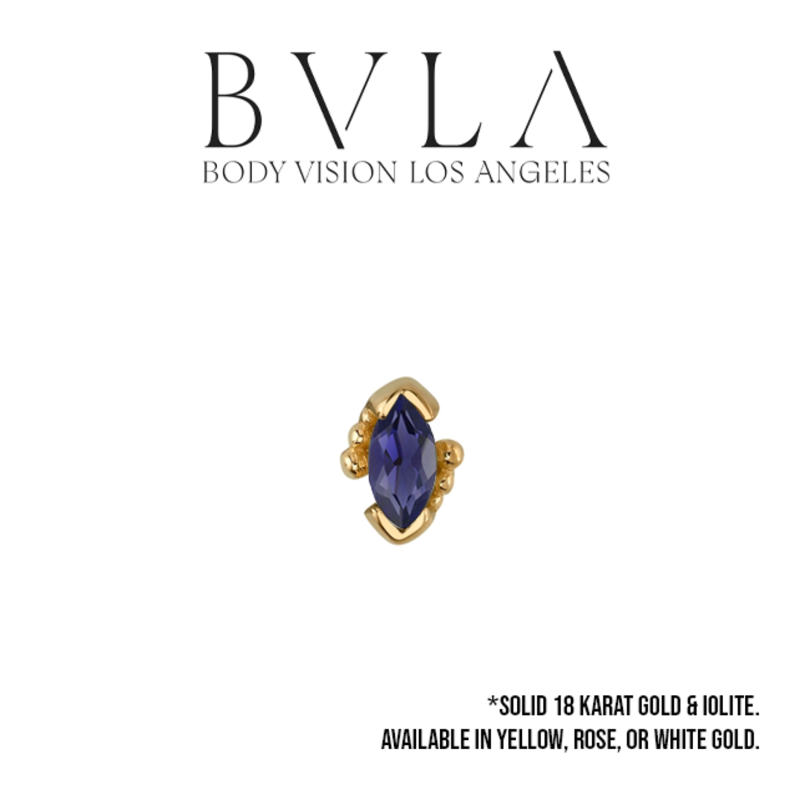 BVLA BVLA "Beaded Marquise" press-fit end with 4x2 AA Iolite