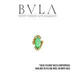 BVLA BVLA "Beaded Marquise" Press-Fit End with Chrysoprase