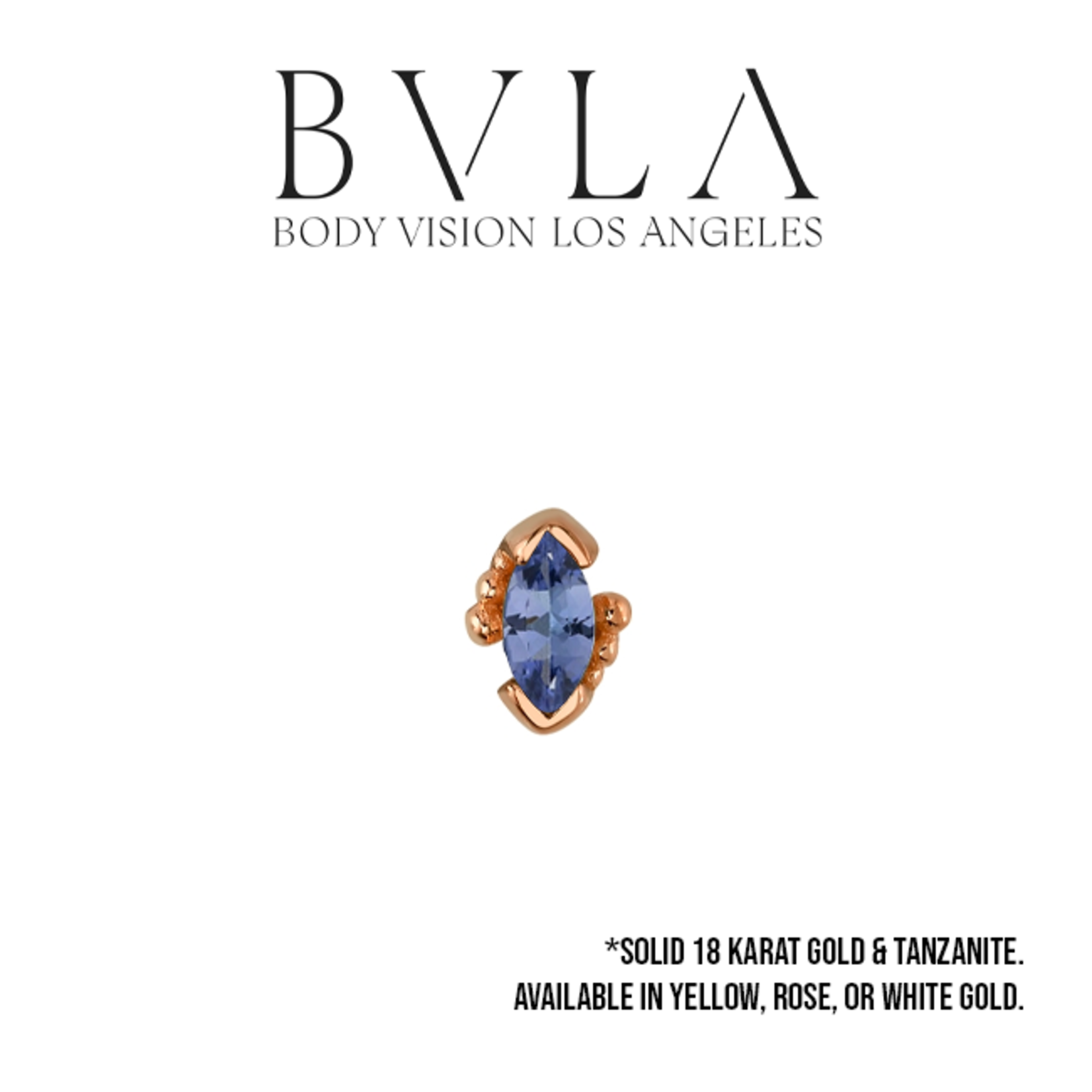 BVLA BVLA "Beaded Marquise" press-fit end with 4x2 AA Tanzanite