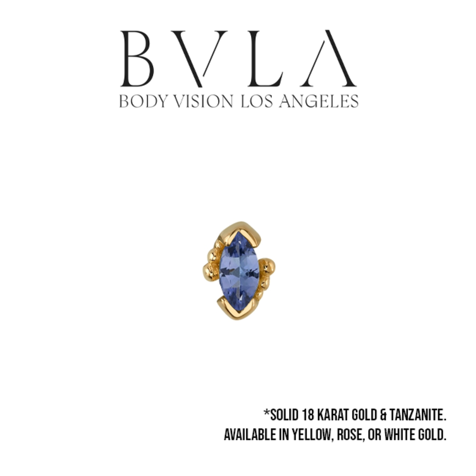 BVLA BVLA "Beaded Marquise" press-fit end with 4x2 AA Tanzanite