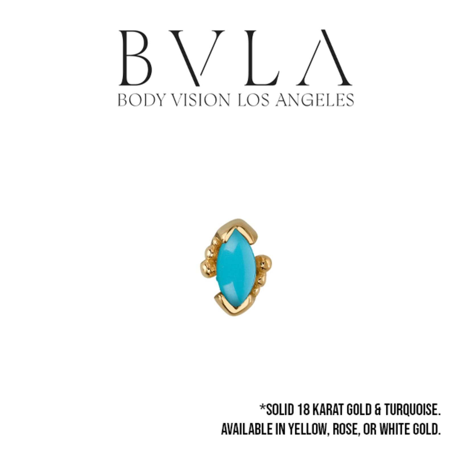 BVLA BVLA "Beaded Marquise" press-fit end with 4x2 Turquoise