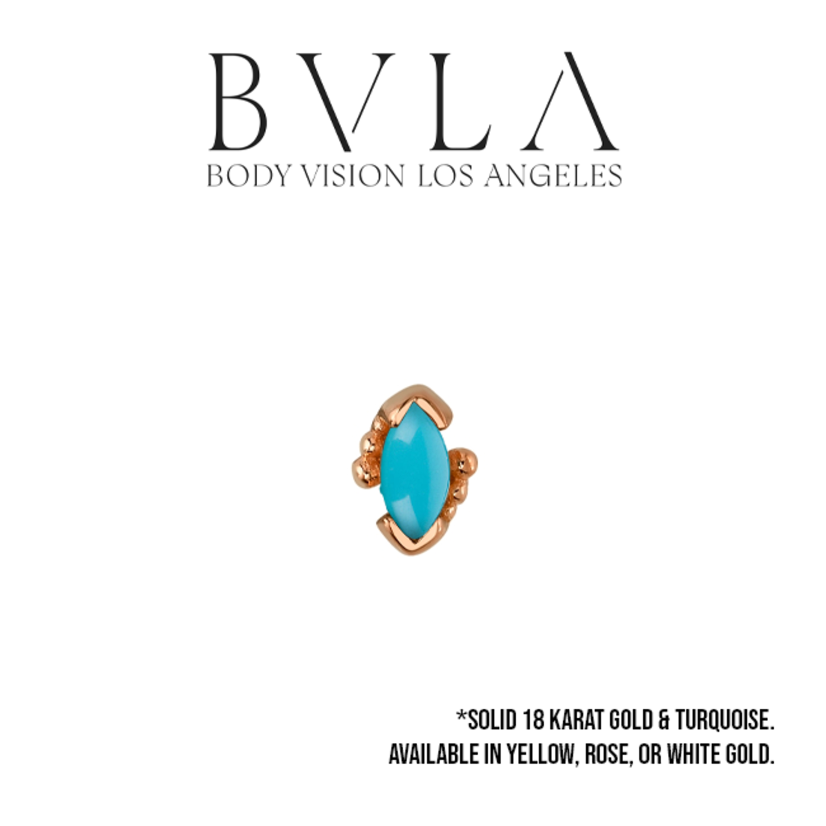 BVLA BVLA "Beaded Marquise" press-fit end with 4x2 Turquoise