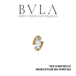 BVLA BVLA 16g "Beaded Marquise" Threaded End with CZ