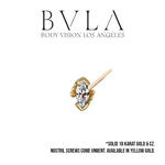 BVLA BVLA "Beaded Marquise" Nostril Screw with CZ