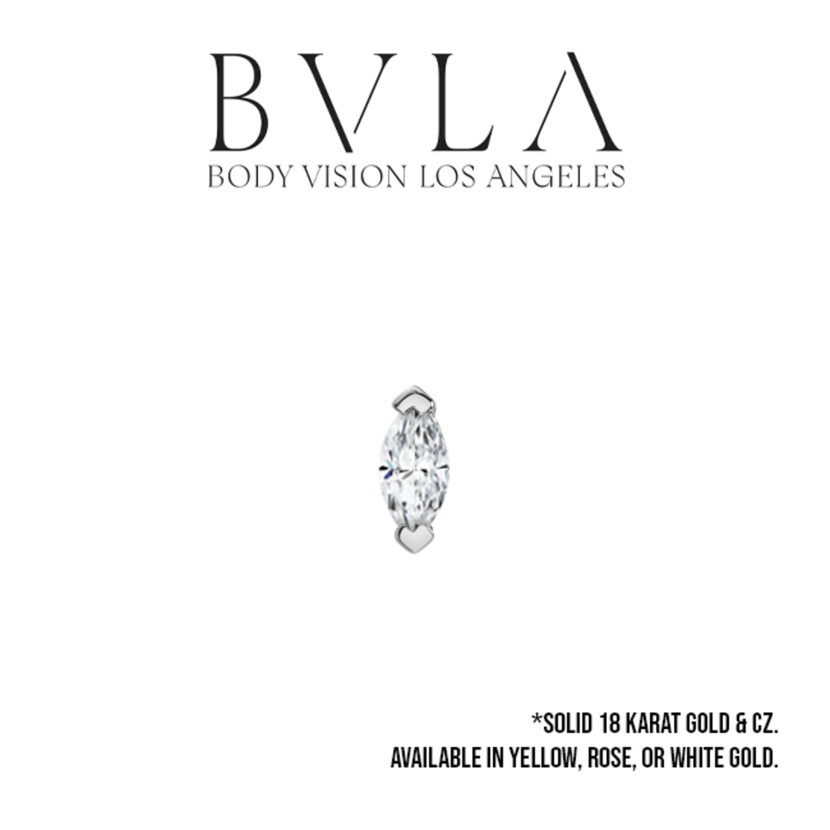BVLA BVLA V-Prong press fit end with 1.5x3 Marquise CZ