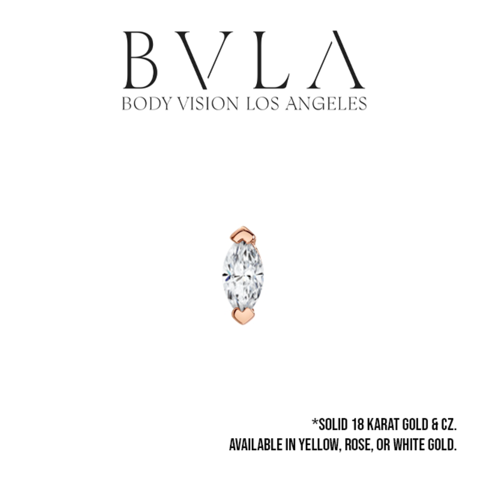 BVLA BVLA V-Prong press fit end with 1.5x3 Marquise CZ