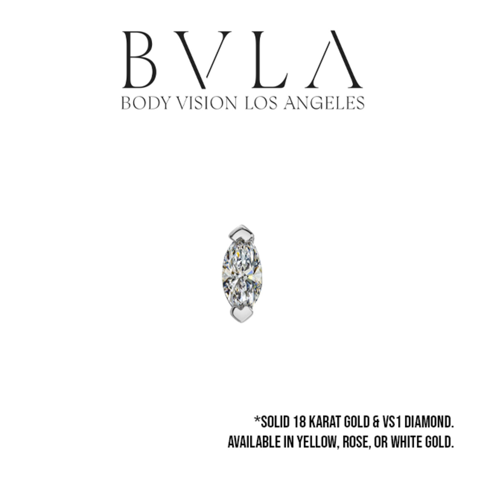 BVLA BVLA "V-Prong marquise" press fit end with 1.5x3 VS1 diamond